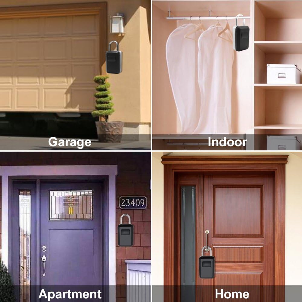 Cassetta Sicurezza Chiavi Esterno con Combinazione 4 Cifre, Nero - immagine 4