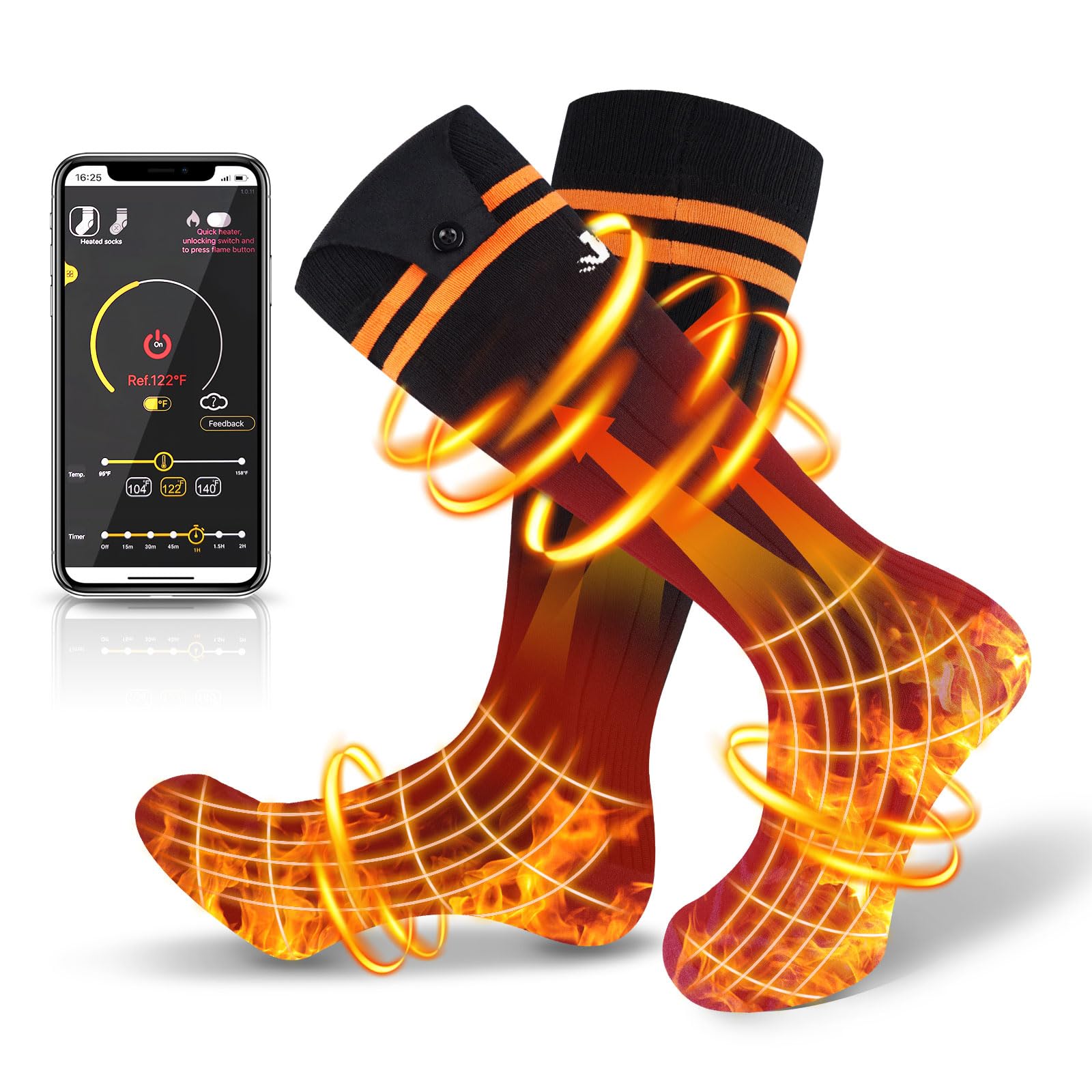 Heated Socks Ricaricabili 5000 mAh - Calze Riscaldate 65°C