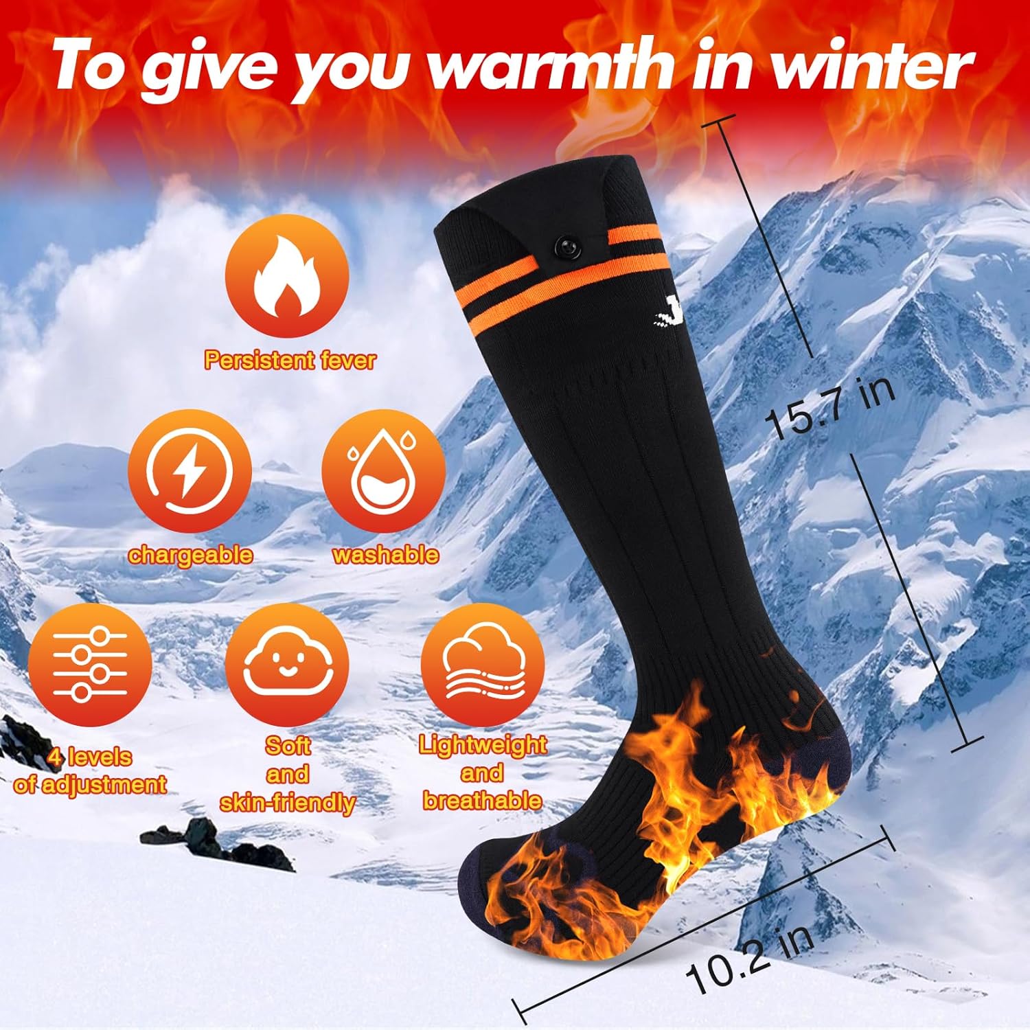 Heated Socks Ricaricabili 5000 mAh - Calze Riscaldate 65°C - immagine 3