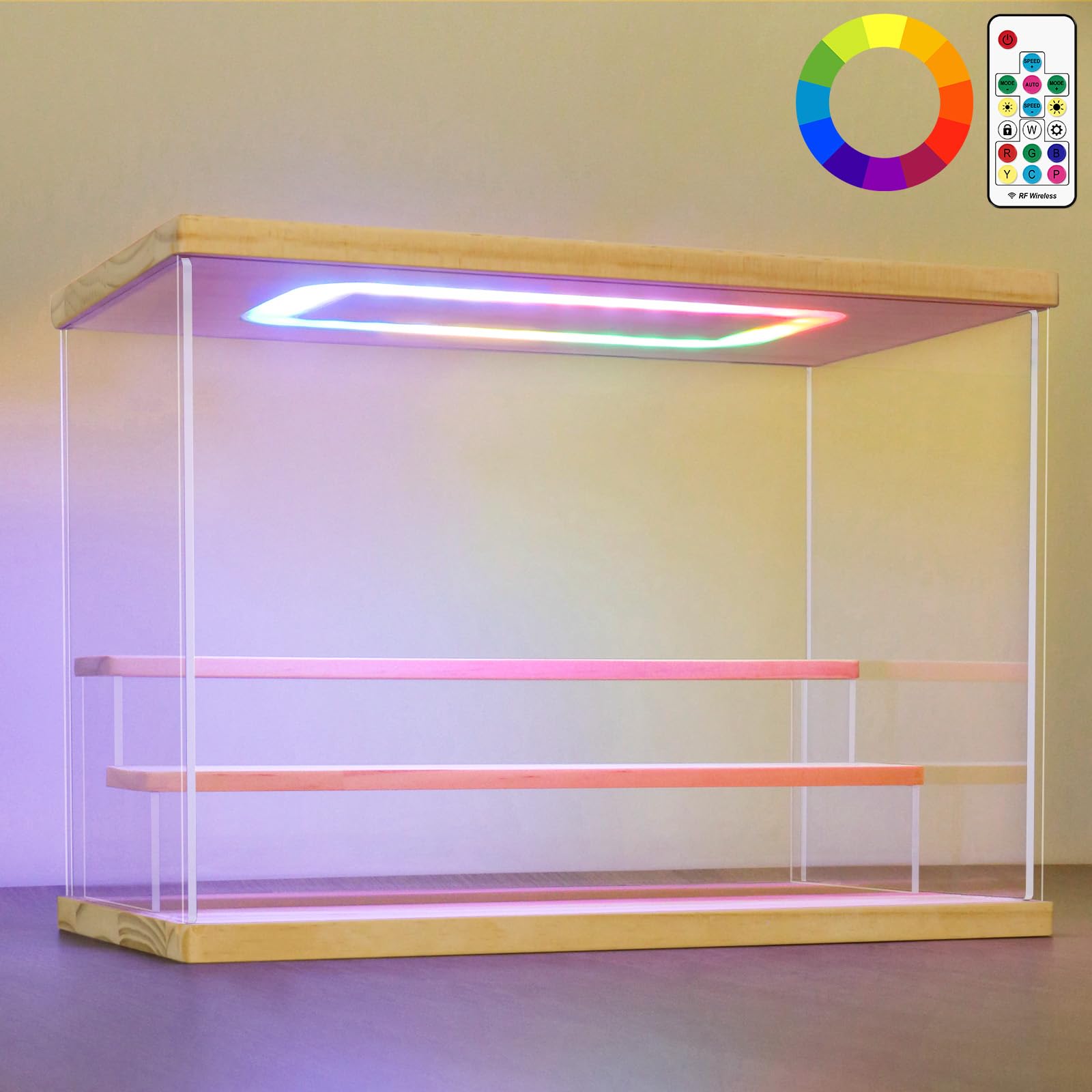 Nonemey Vetrina Acrilico Trasparente con Luce LED