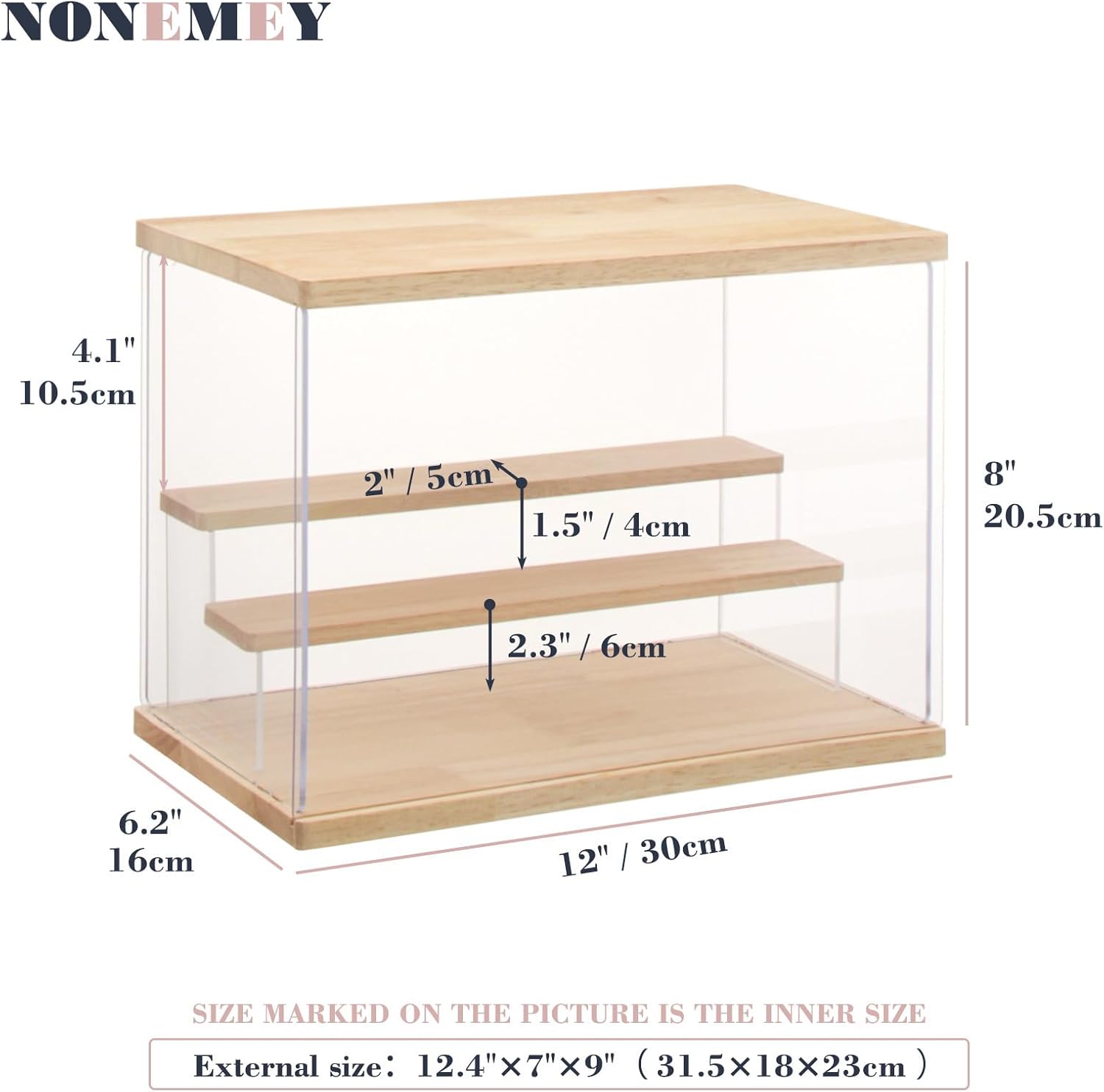 Nonemey Vetrina Acrilico Trasparente con Luce LED - immagine 5