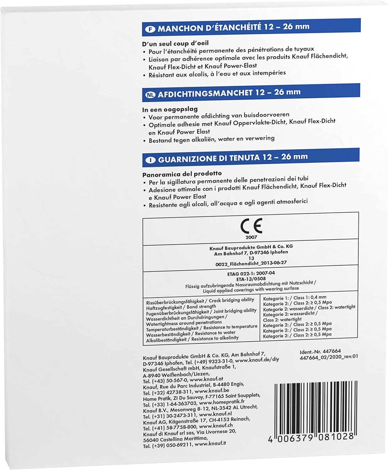 Knauf 447664 - Guarnizione 12-26, 1 pezzo, colore: Blu - immagine 2