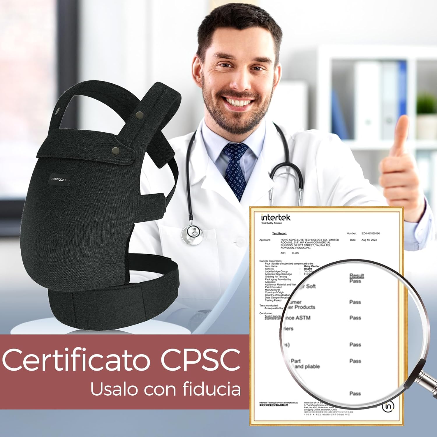 Marsupio Momcozy Ergonomico e Leggero - Nero - immagine 4