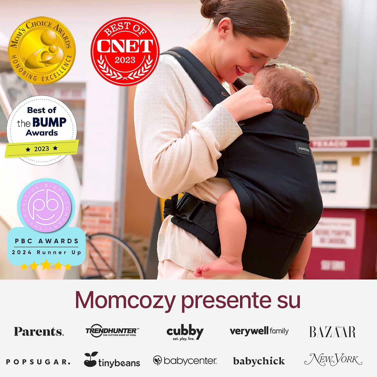 Marsupio Momcozy Ergonomico e Leggero - Nero - immagine 5