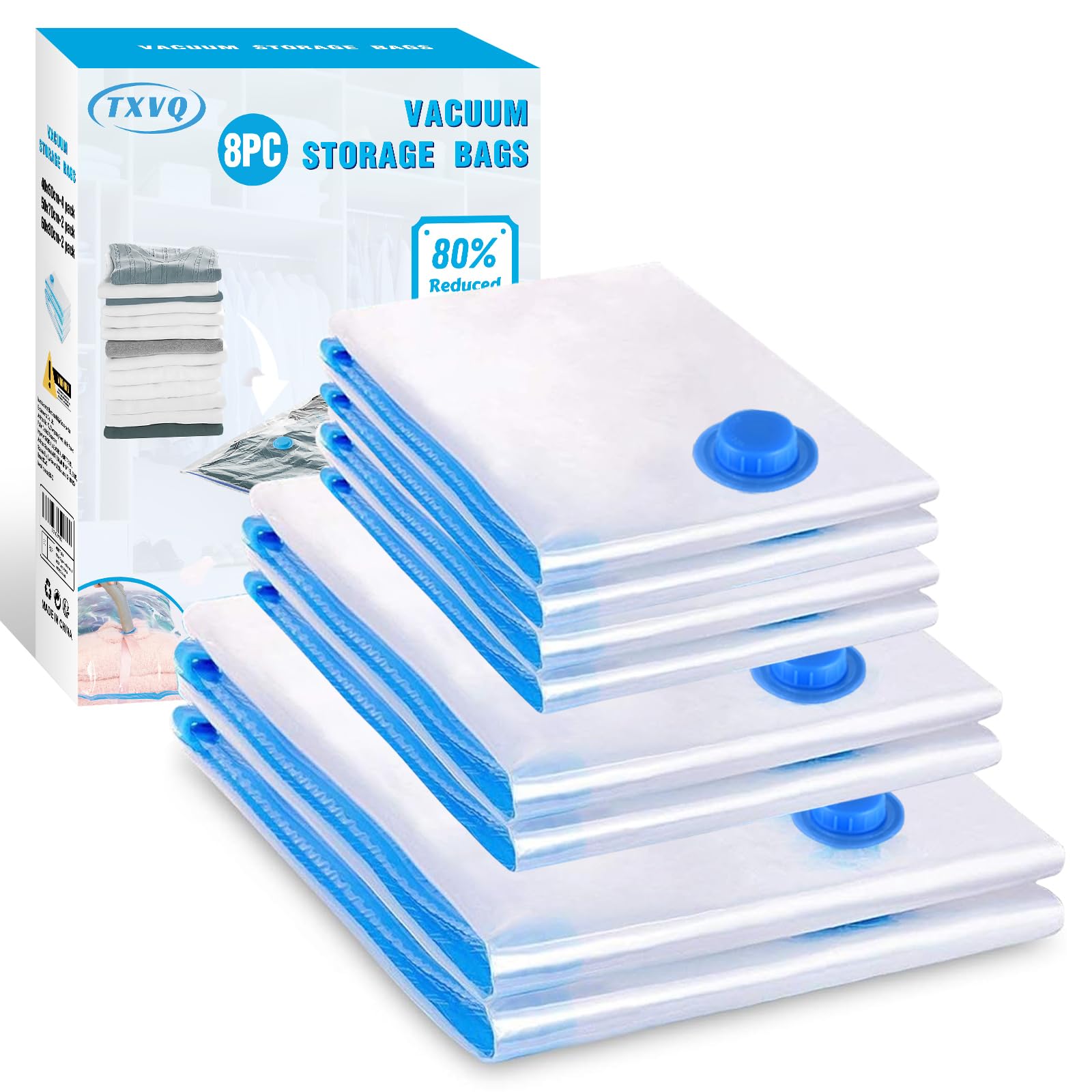 Sacchetti Sottovuoto Vestiti Riutilizzabili - 8 Pezzi