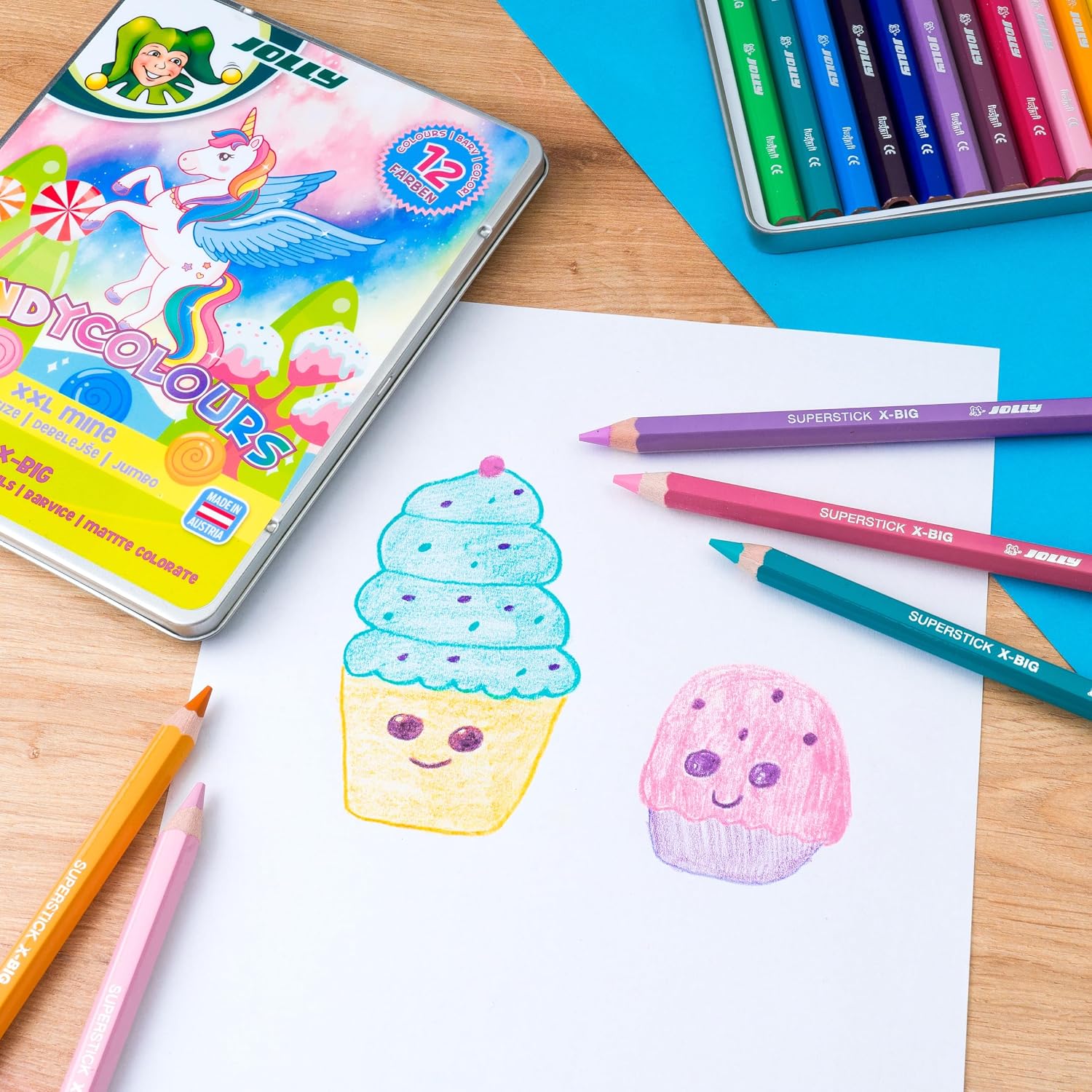 JOLLY X-BIG Candy Colours, 12 colori, extra spessi e infrangibili, mine ...