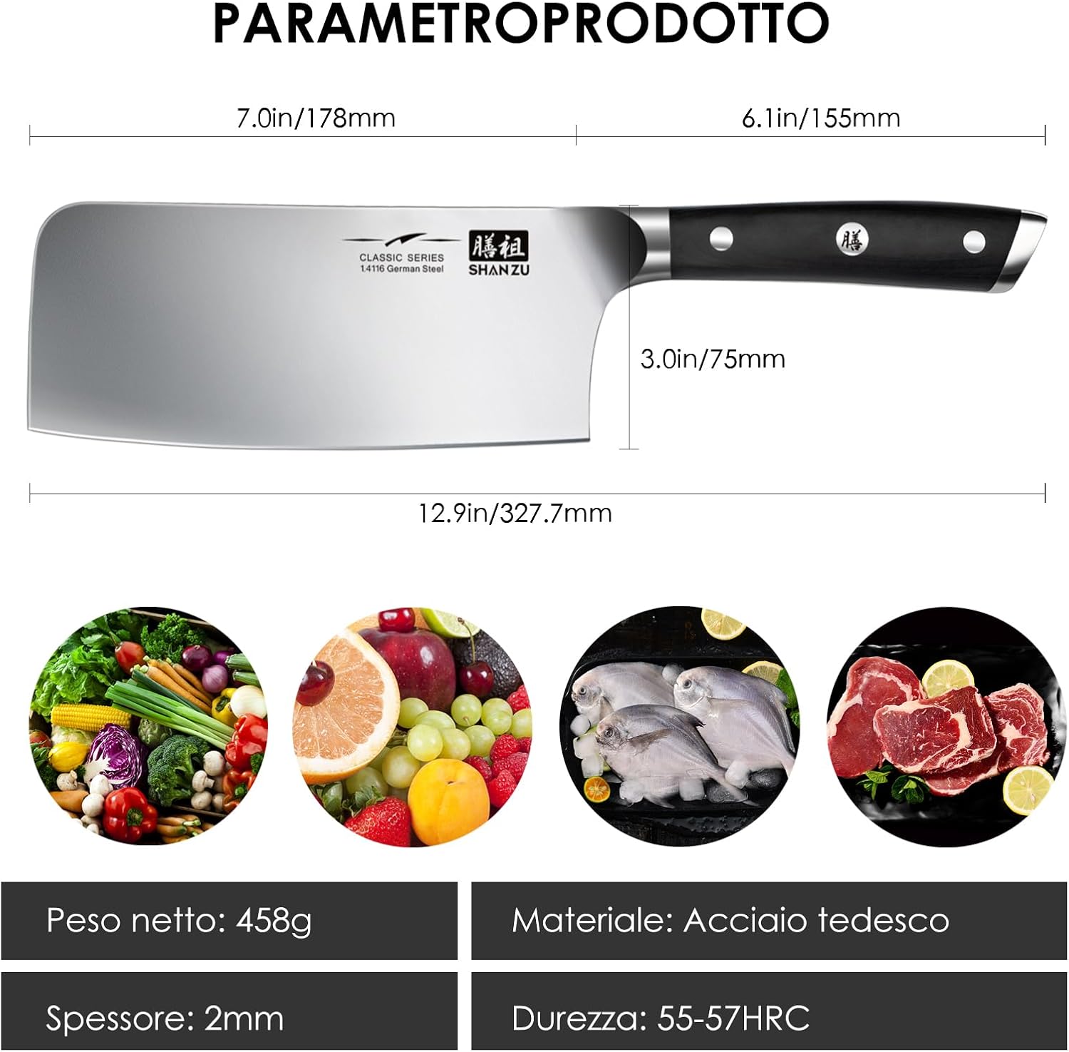 Shan Zu Coltello da Cucina Chef 20cm - immagine 3