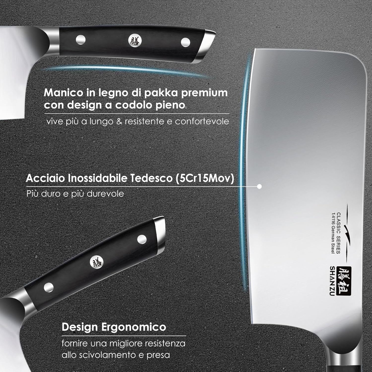 Shan Zu Coltello da Cucina Chef 20cm - immagine 4