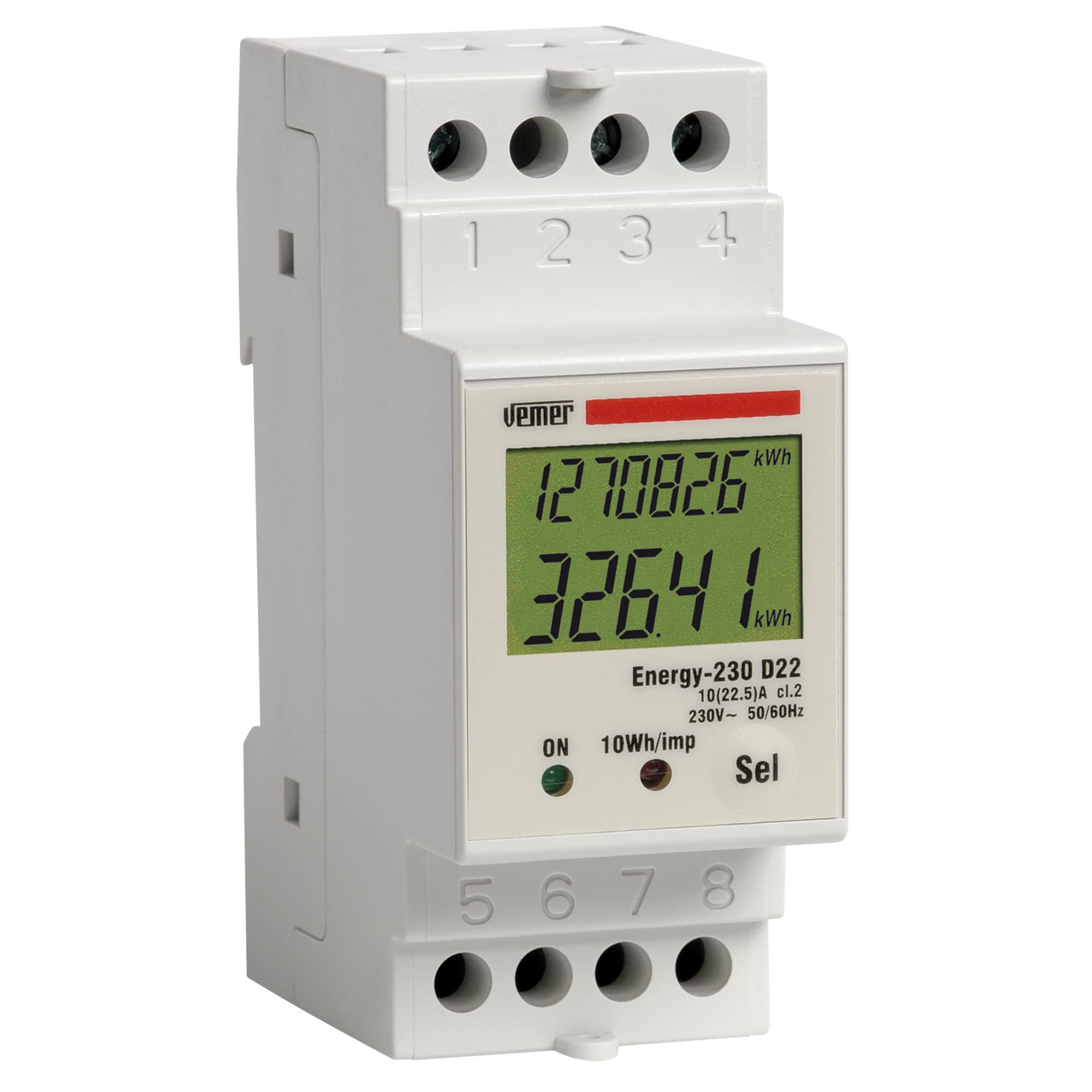 VEMER VE044400 ENERGY-230 D22 - Contatore Energia Monofase