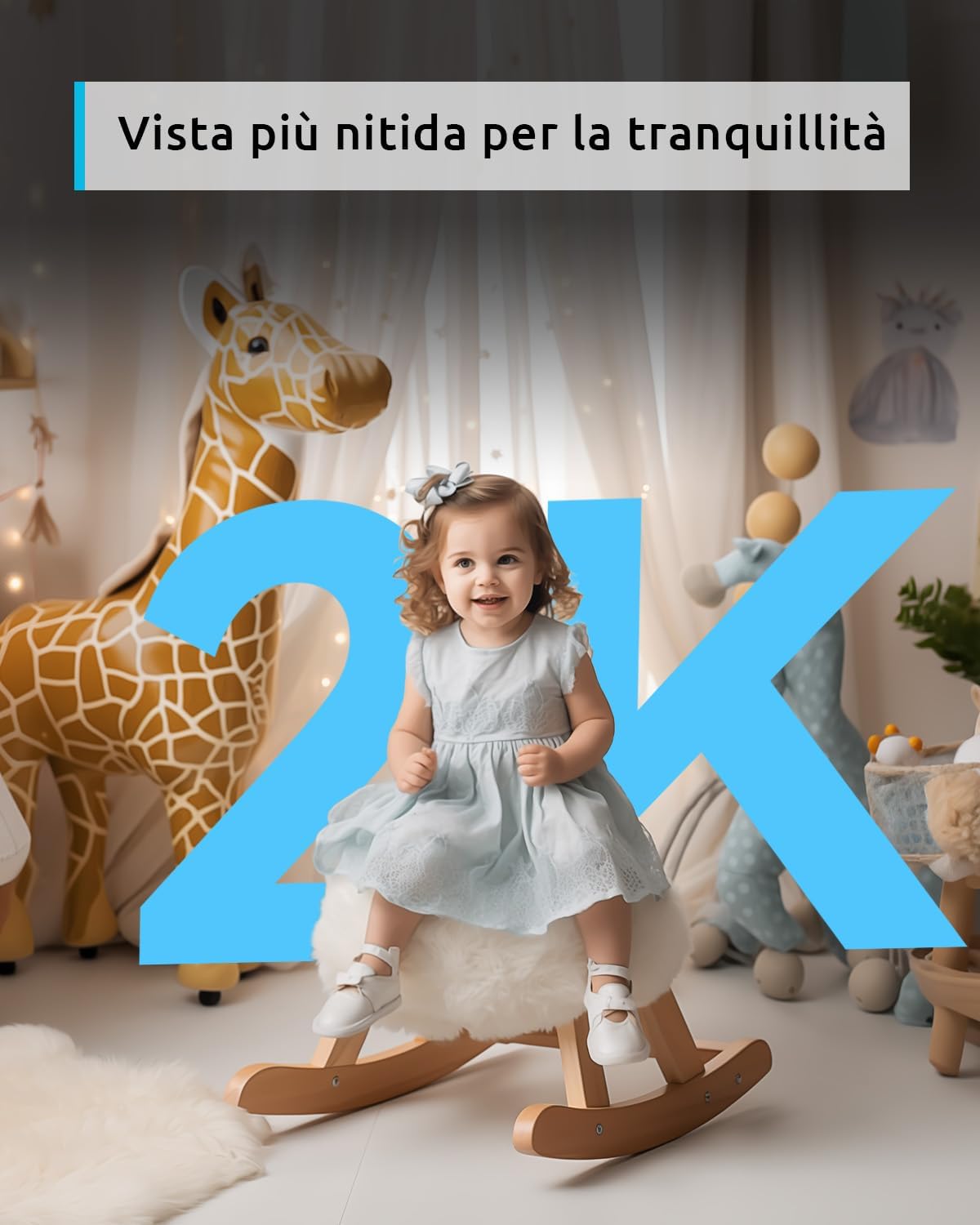 Blurams Telecamera Wi-Fi Interno 2K 360° - immagine 3