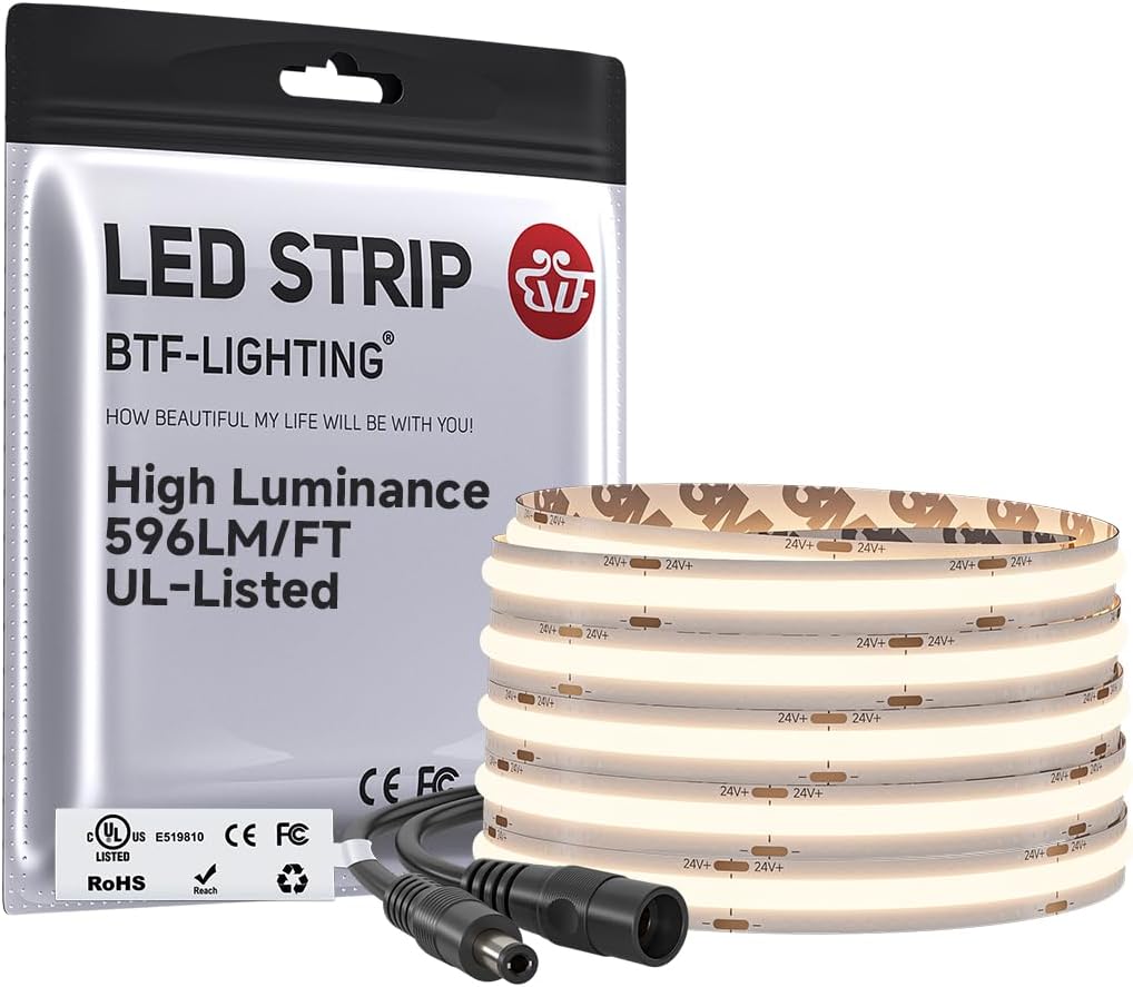 Btf-lighting Striscia LED FCOB COB 5M 3000K - immagine 1