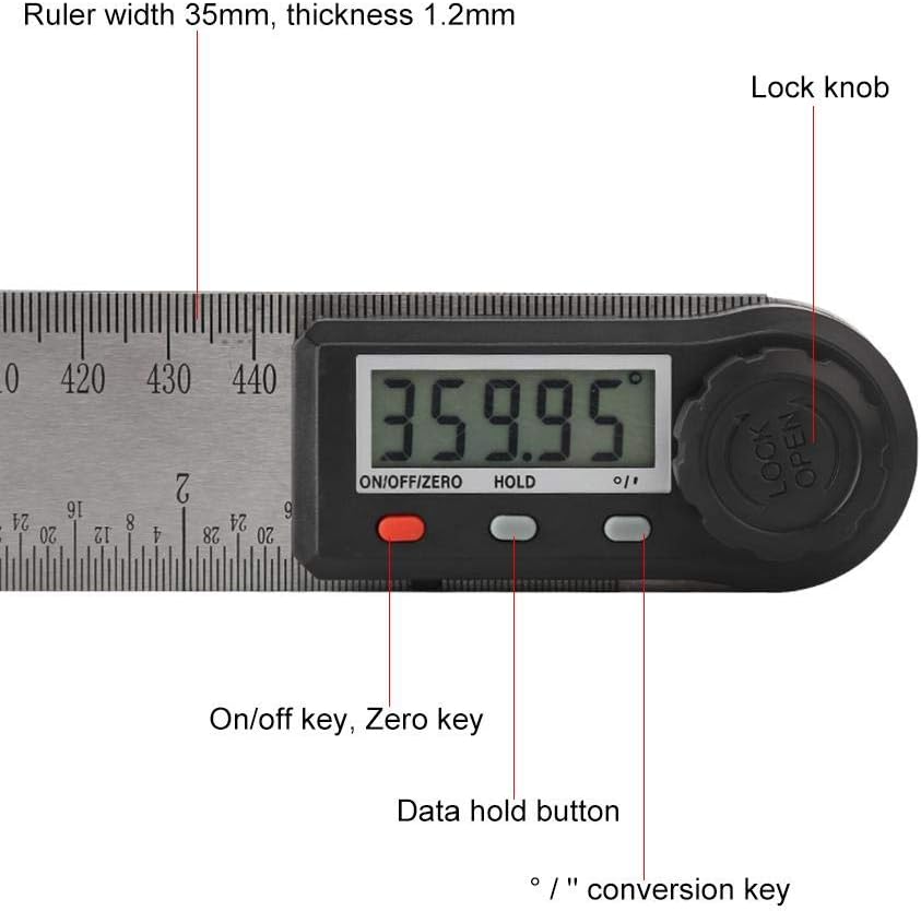 Righello Angolare Digitale 2 in 1 0-360° 500mm - immagine 4