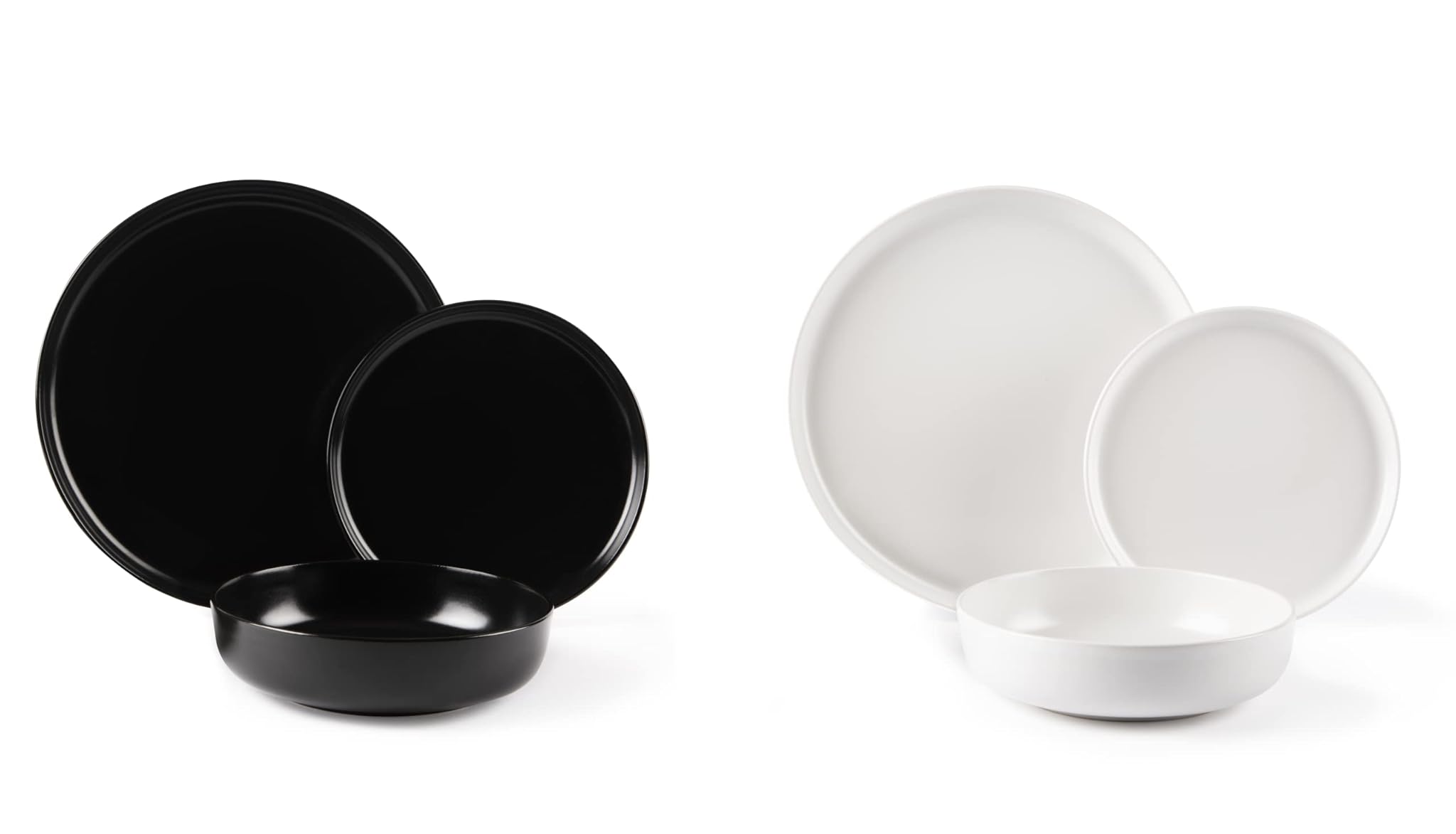 Excelsa "Nordic" Servizio Tavola 12 Pezzi, Ceramica, Bianco e Nero