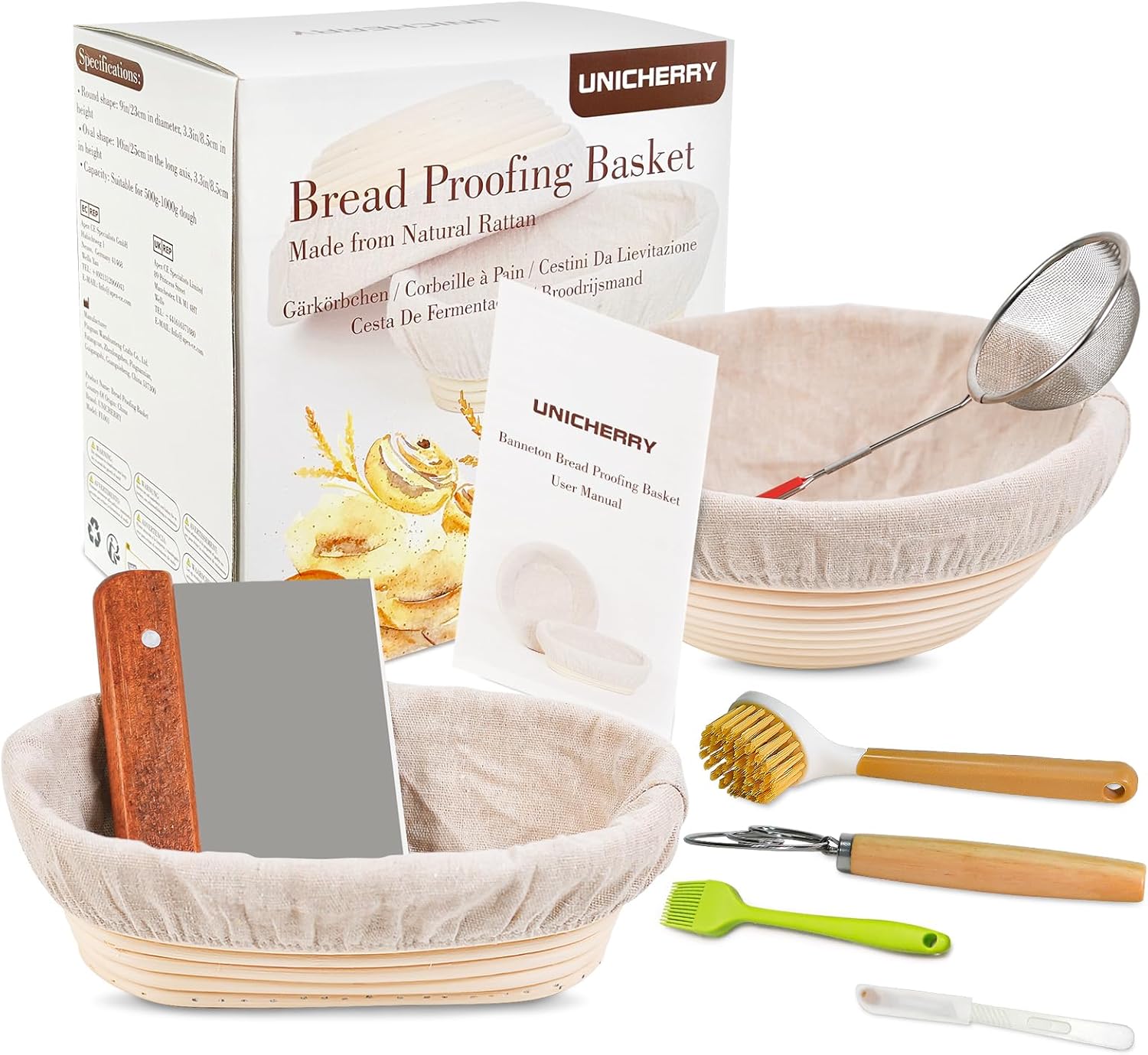 Cestini Lievitazione Pane Kit - Rotondo e Ovale - immagine 1