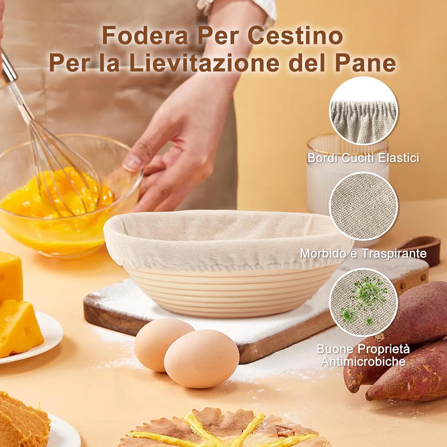 Cestini Lievitazione Pane Kit - Rotondo e Ovale - immagine 4