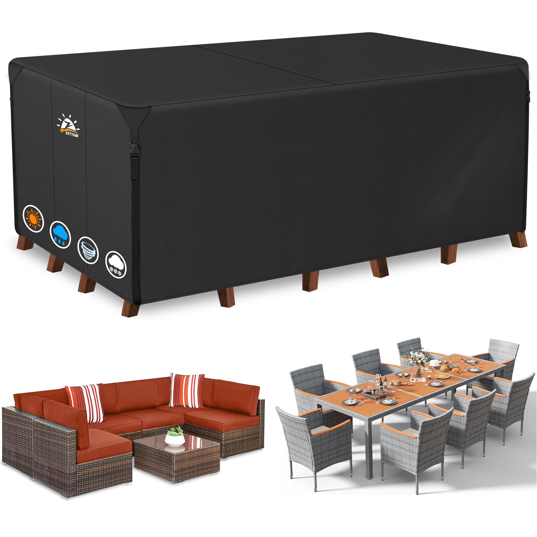 Zettum Copertura per Mobili da Giardino 242x182x100 CM