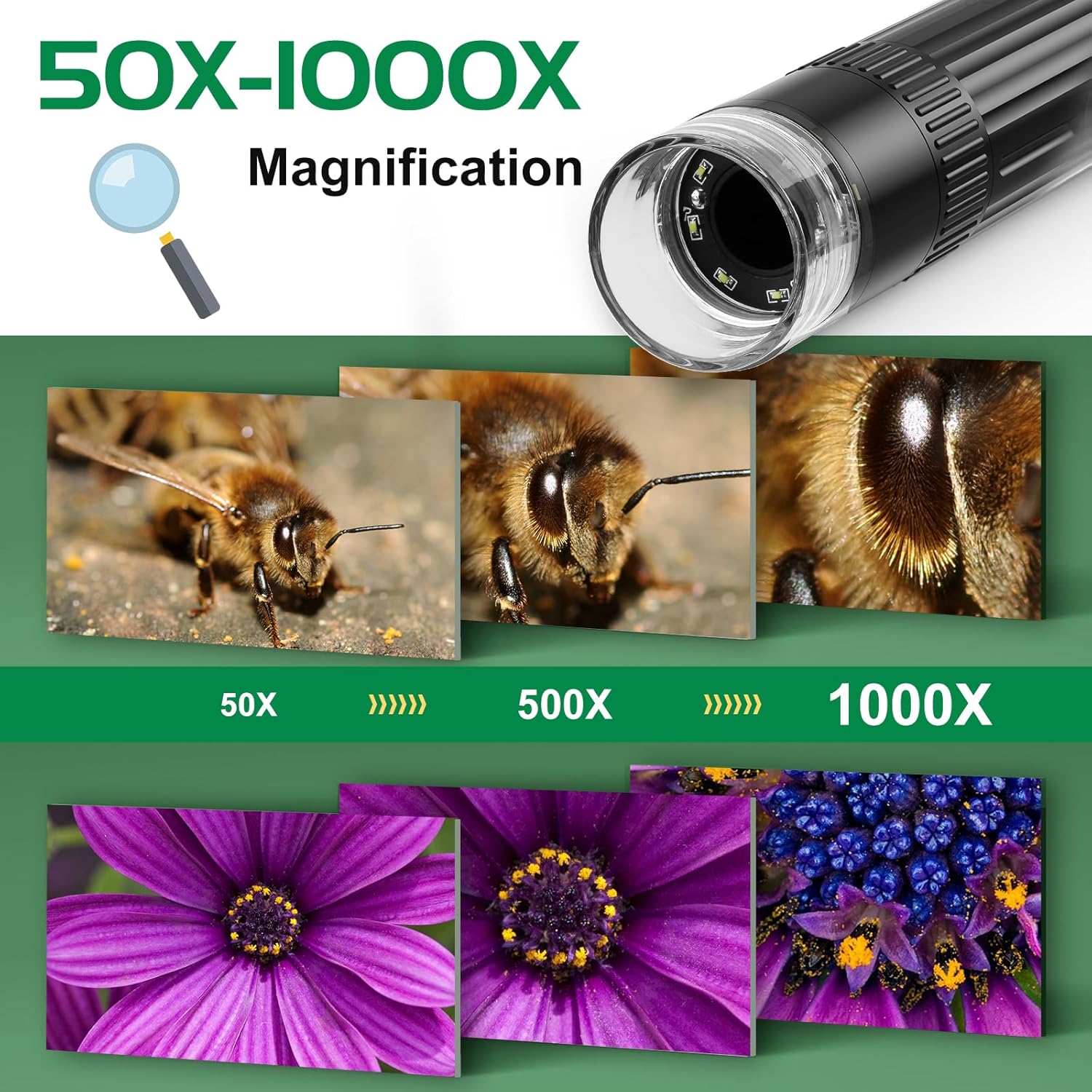 Wadeo Microscopio Digitale Portatile 1080P HD 1000X - immagine 2