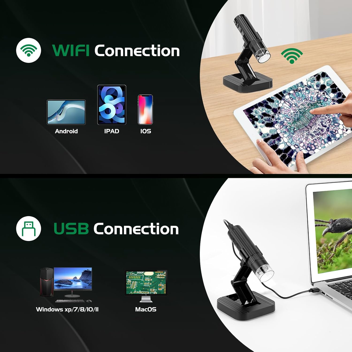 Wadeo Microscopio Digitale Portatile 1080P HD 1000X - immagine 4