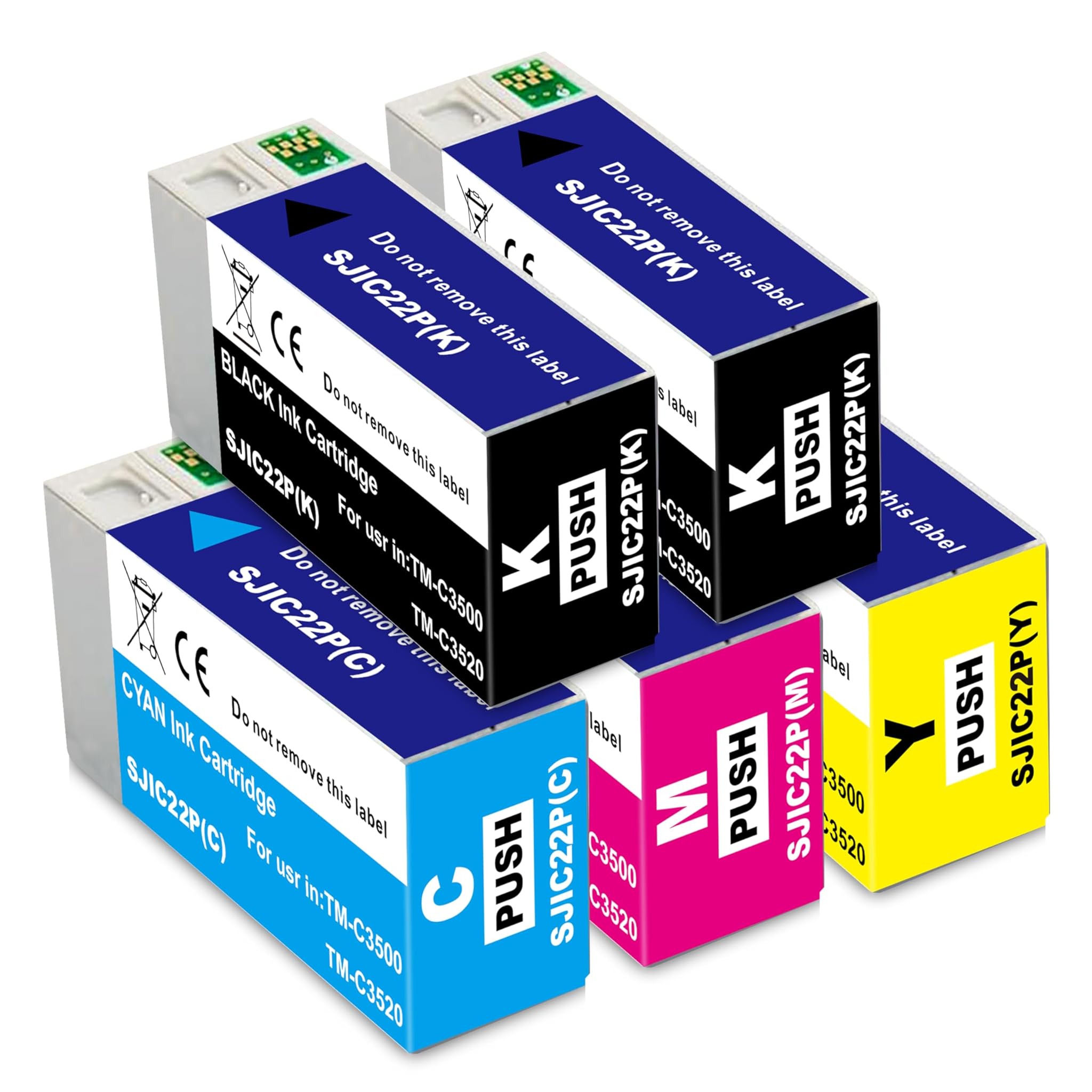 Yongairuink Cartucce d'inchiostro SJIC22P (2BK 1C 1M 1Y)