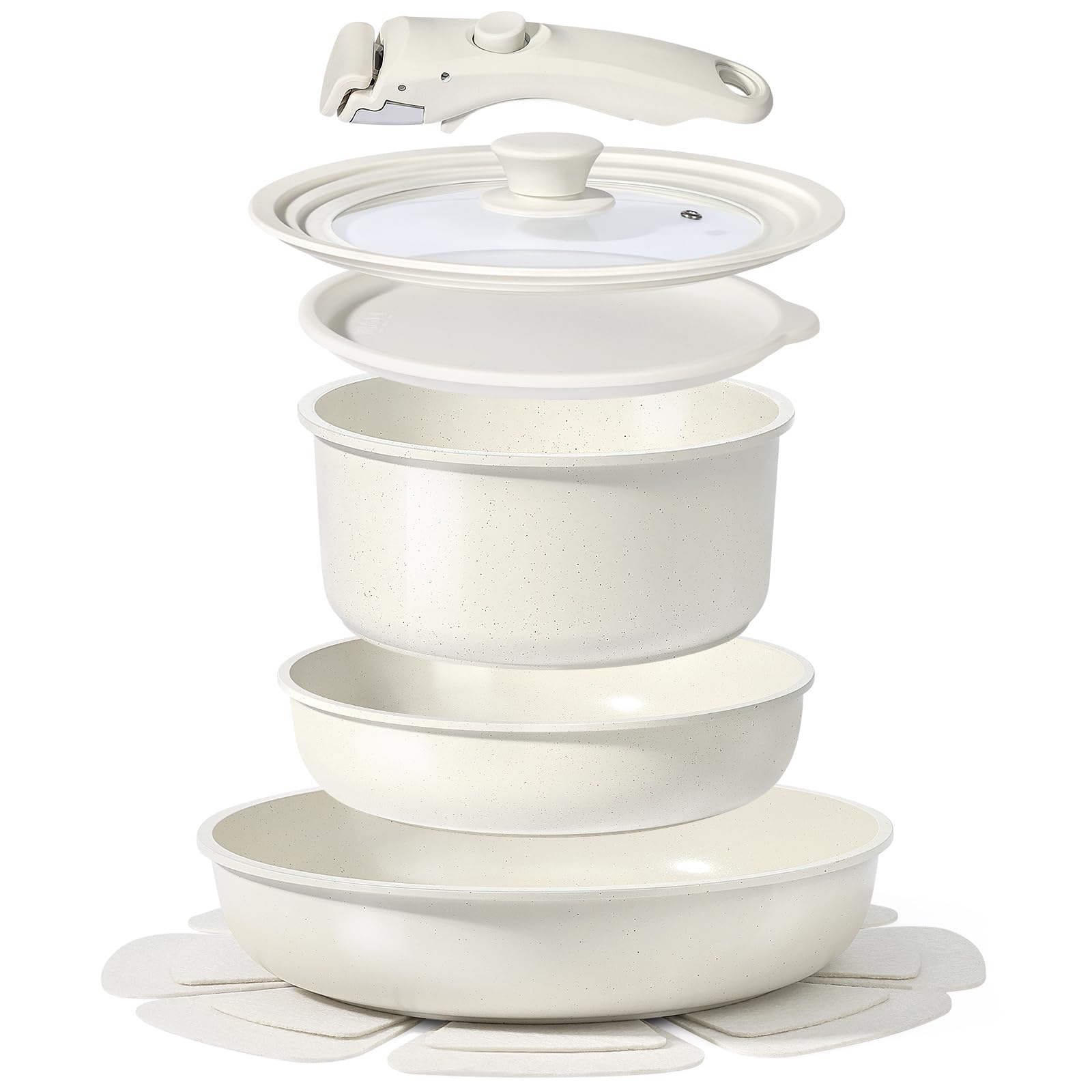 Set 8 Pentole e Padelle Antiaderenti in Ceramica