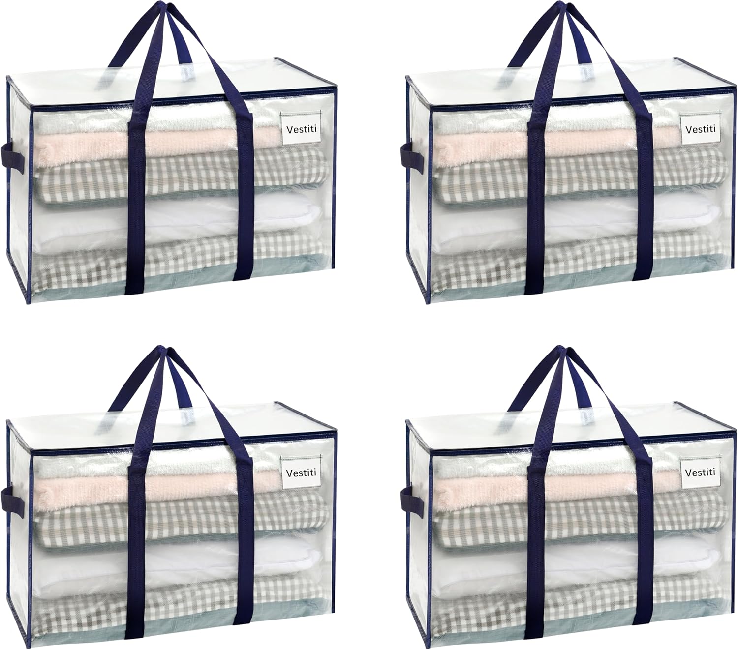 Veno Set 4 Borse da Trasloco Grandi, Trasparente