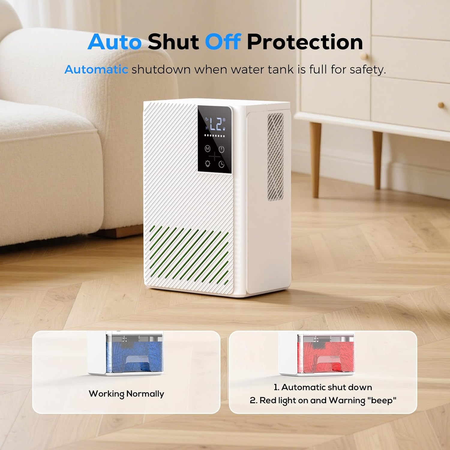 Deumidificatore 2500ML Silenzioso con Comandi Touch - immagine 6