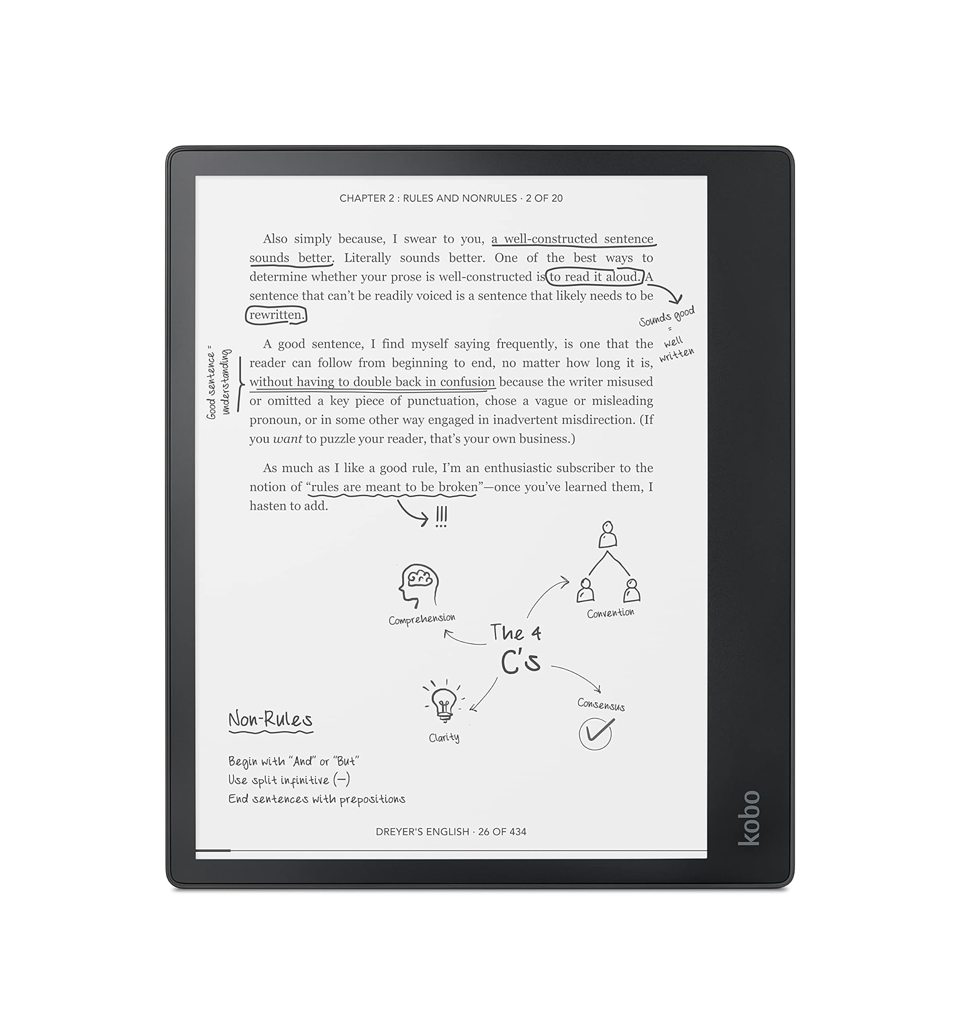 Pacchetto Kobo Elipsa eReader. Touchscreen antiriflesso da 10,3"