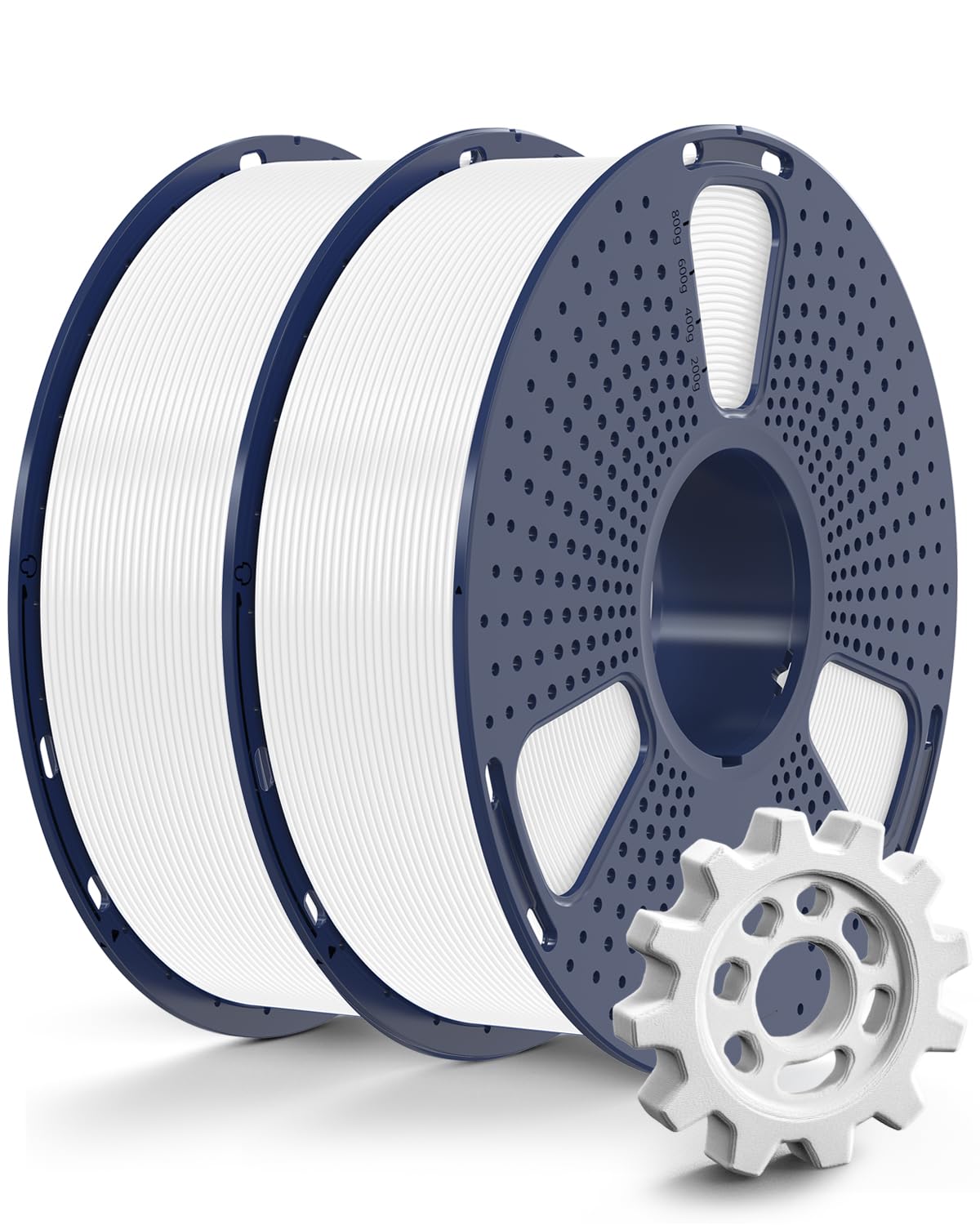 Sunlu 2KG Filamento PETG 1.75mm Alta Velocità, Bianco