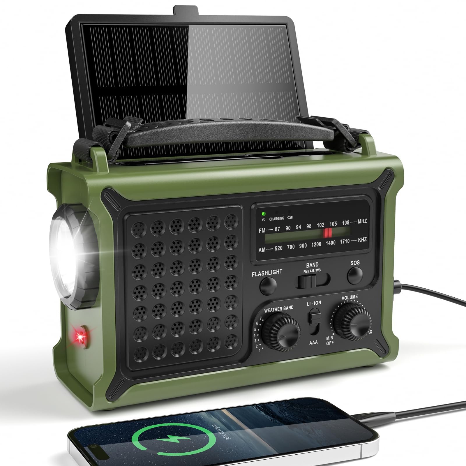 Radio di Emergenza Solare e Manovella 12000mAh