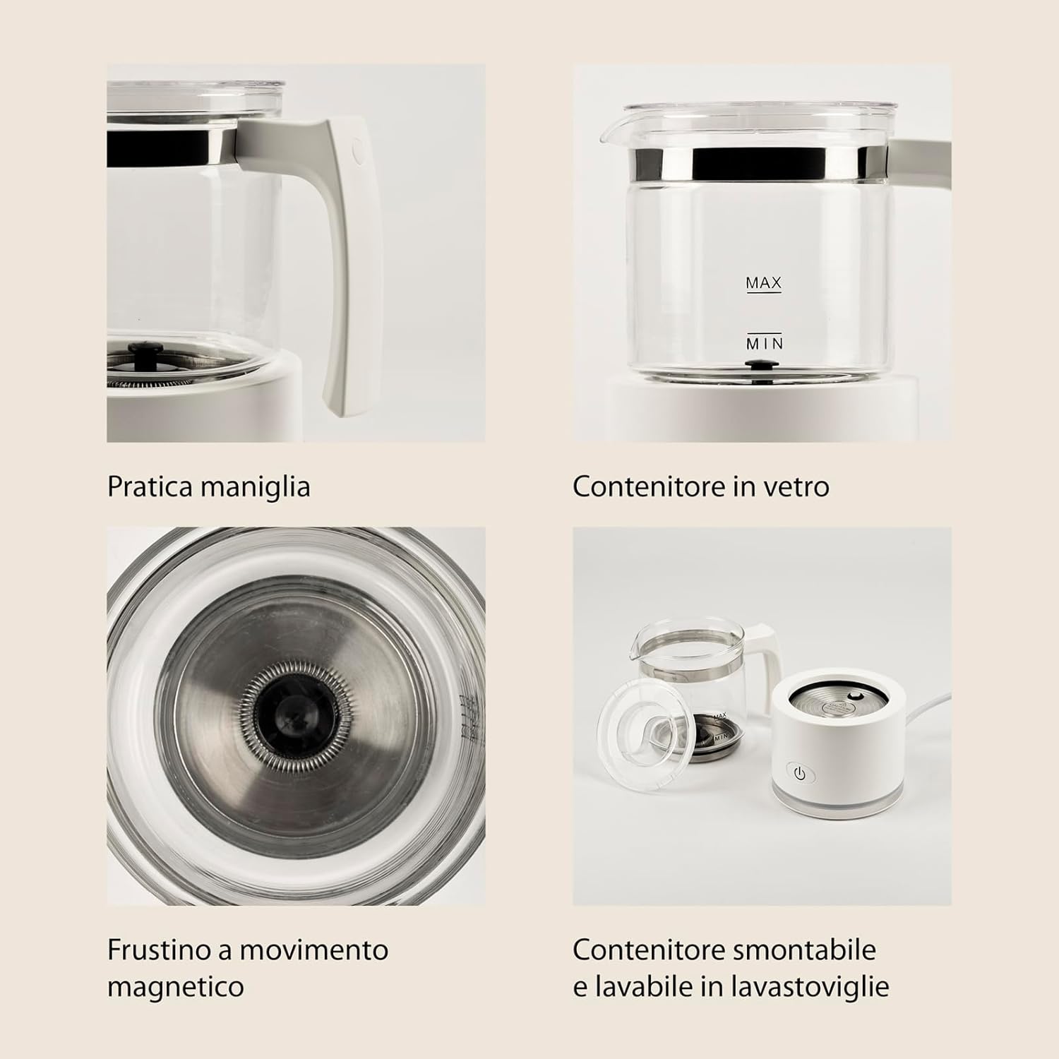 Girmi ML70 Montalatte 600W, Bianco - immagine 2