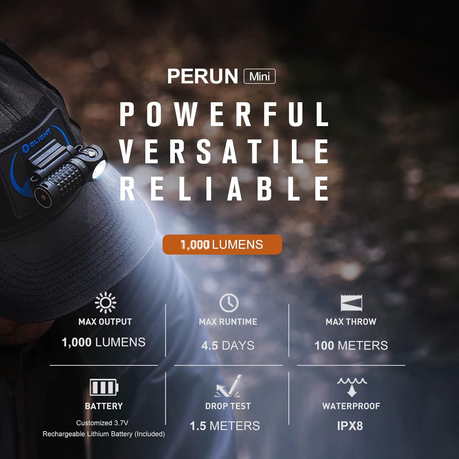 OLIGHT Perun Mini Kit - Lampada Frontale LED 1000 Lumen - immagine 3