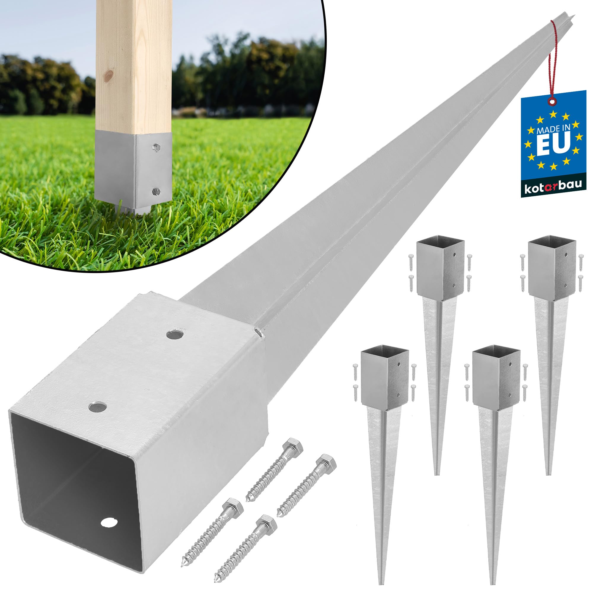 KOTARBAU® Set 4 Manicotti per Pali di Recinzione 91x91mm