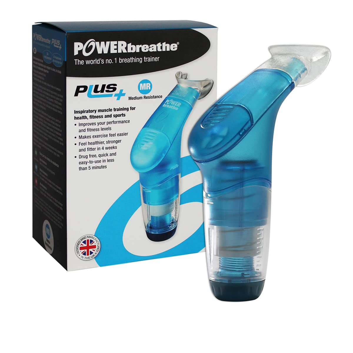 Powerbreathe Fitness Plus - Allenatore Muscoli Inspiratori, Blu