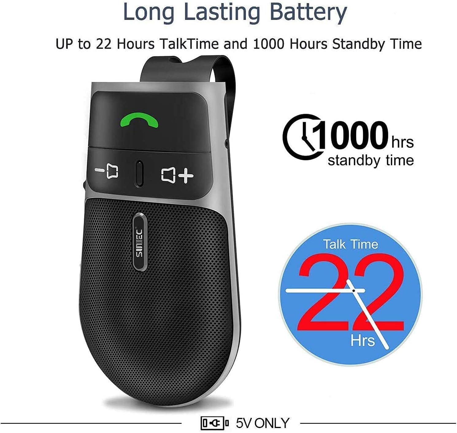 Kit Vivavoce Bluetooth 5.0 da Auto per Aletta Parasole - immagine 7