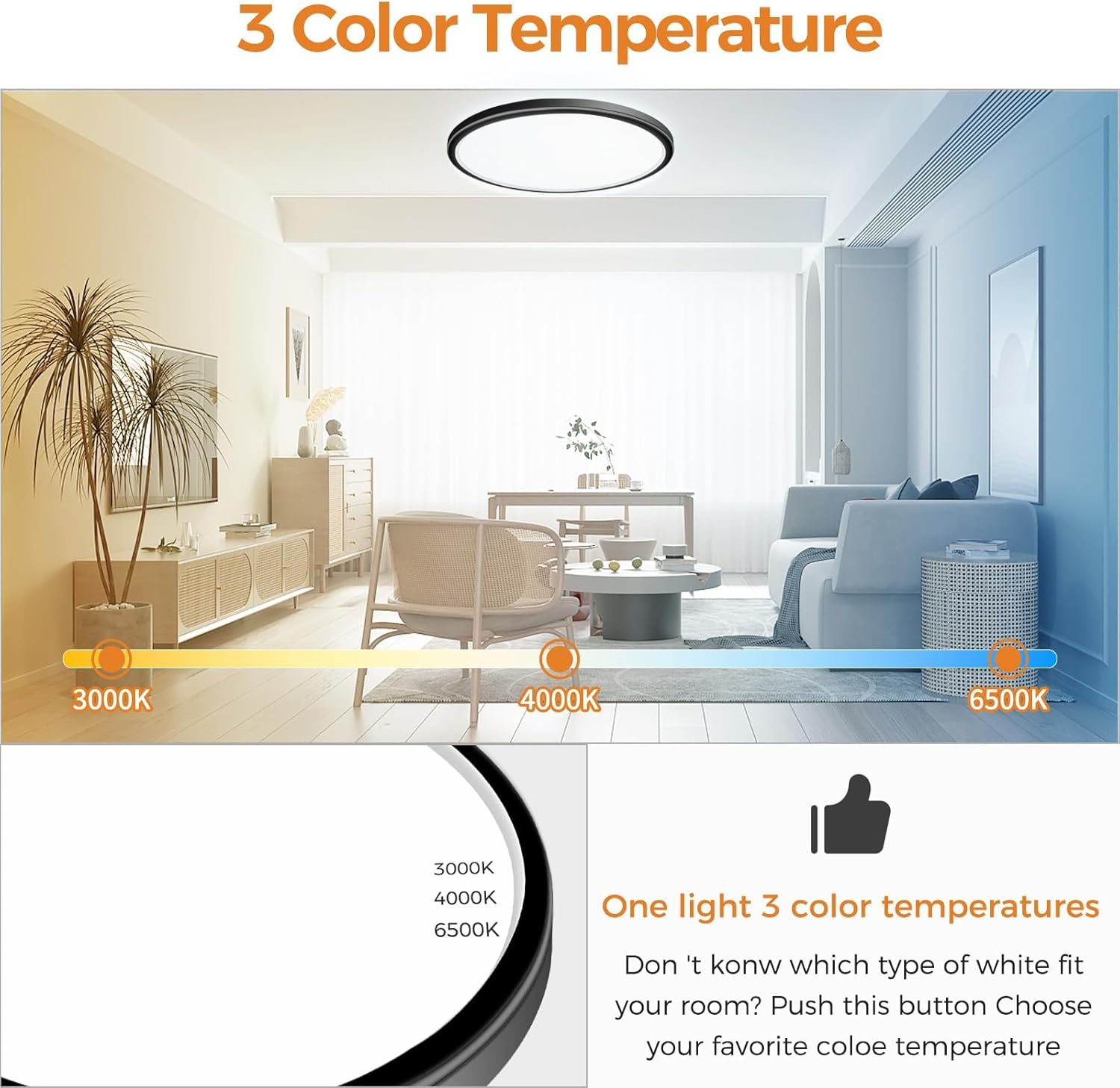 Slochi Plafoniera LED Soffitto Ø49cm Impermeabile IP44 - immagine 2