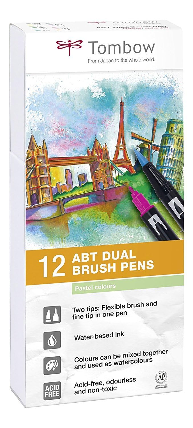Tombow ABT-12P-2 Set 12 Pennarelli, colori Pastello