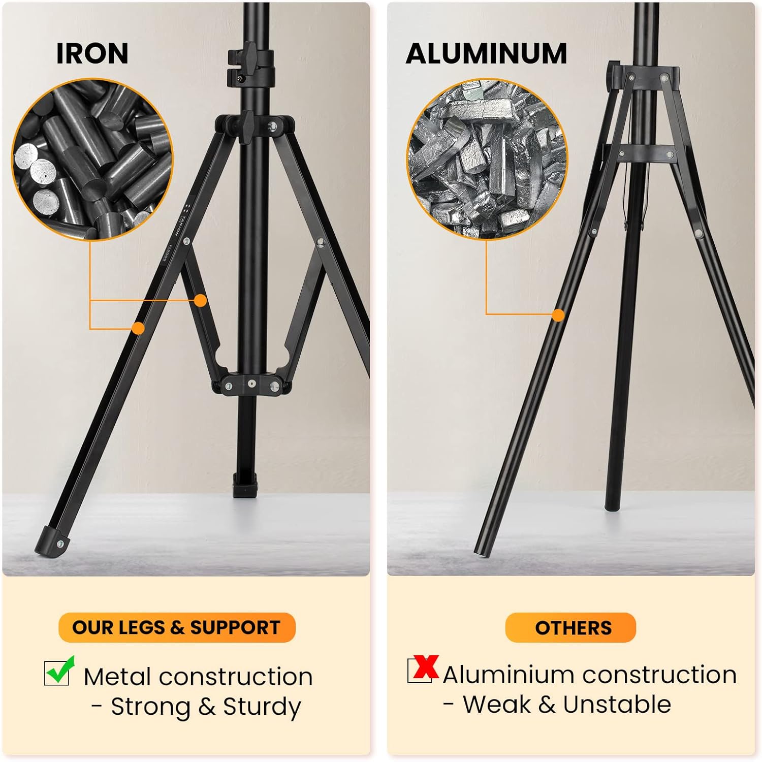 TARION Lampada Treppiede Alluminio 180cm Carico 8kg - immagine 3