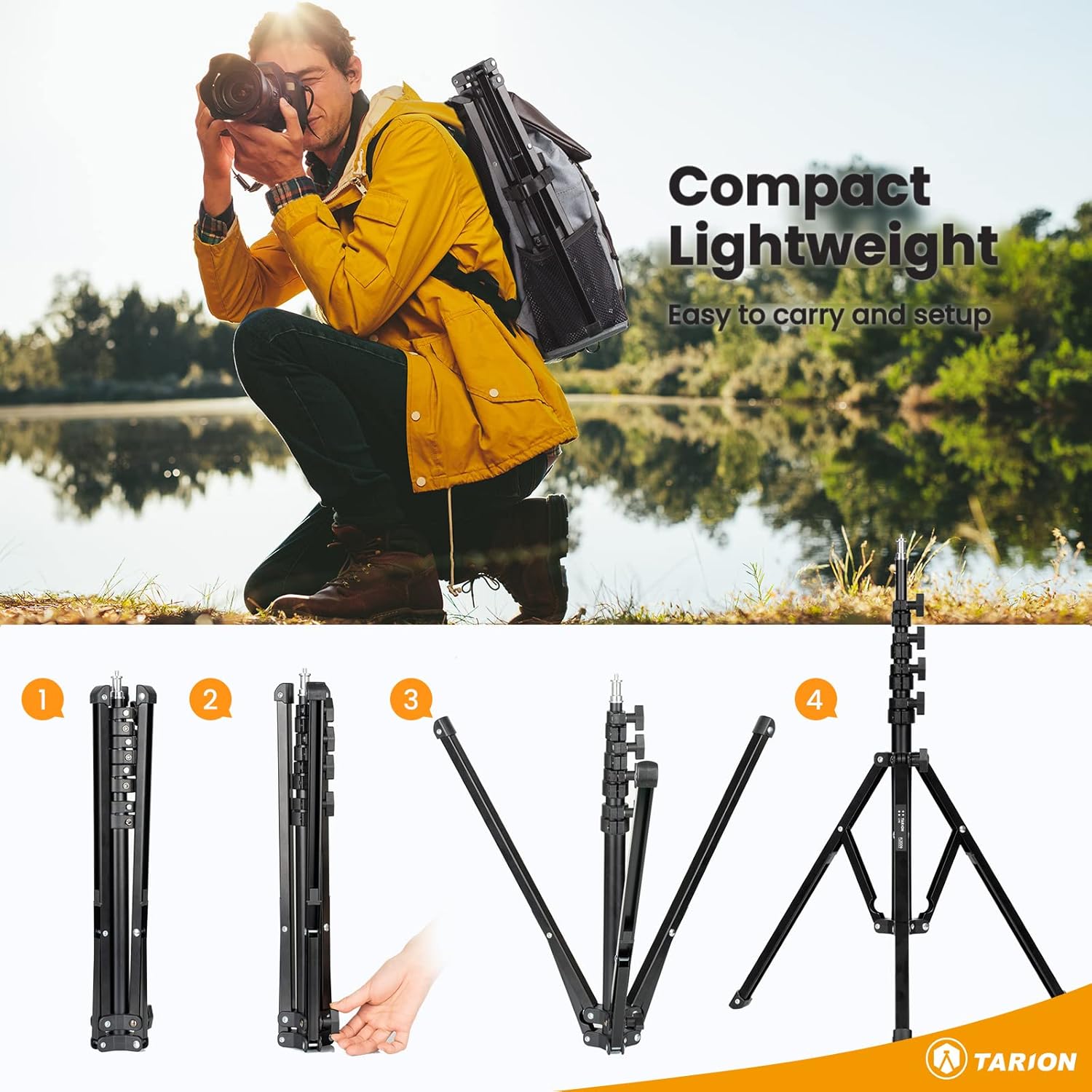 TARION Lampada Treppiede Alluminio 180cm Carico 8kg - immagine 4