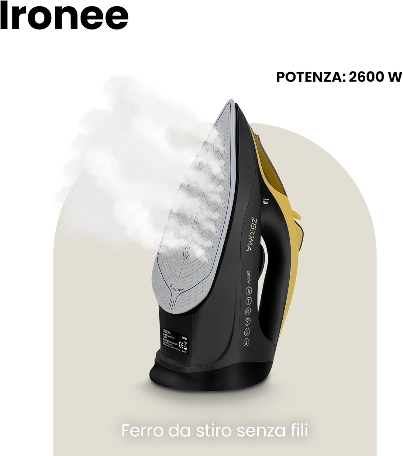 Zeegma IRONEE - Ferro da Stiro 2600W Senza Fili - immagine 2