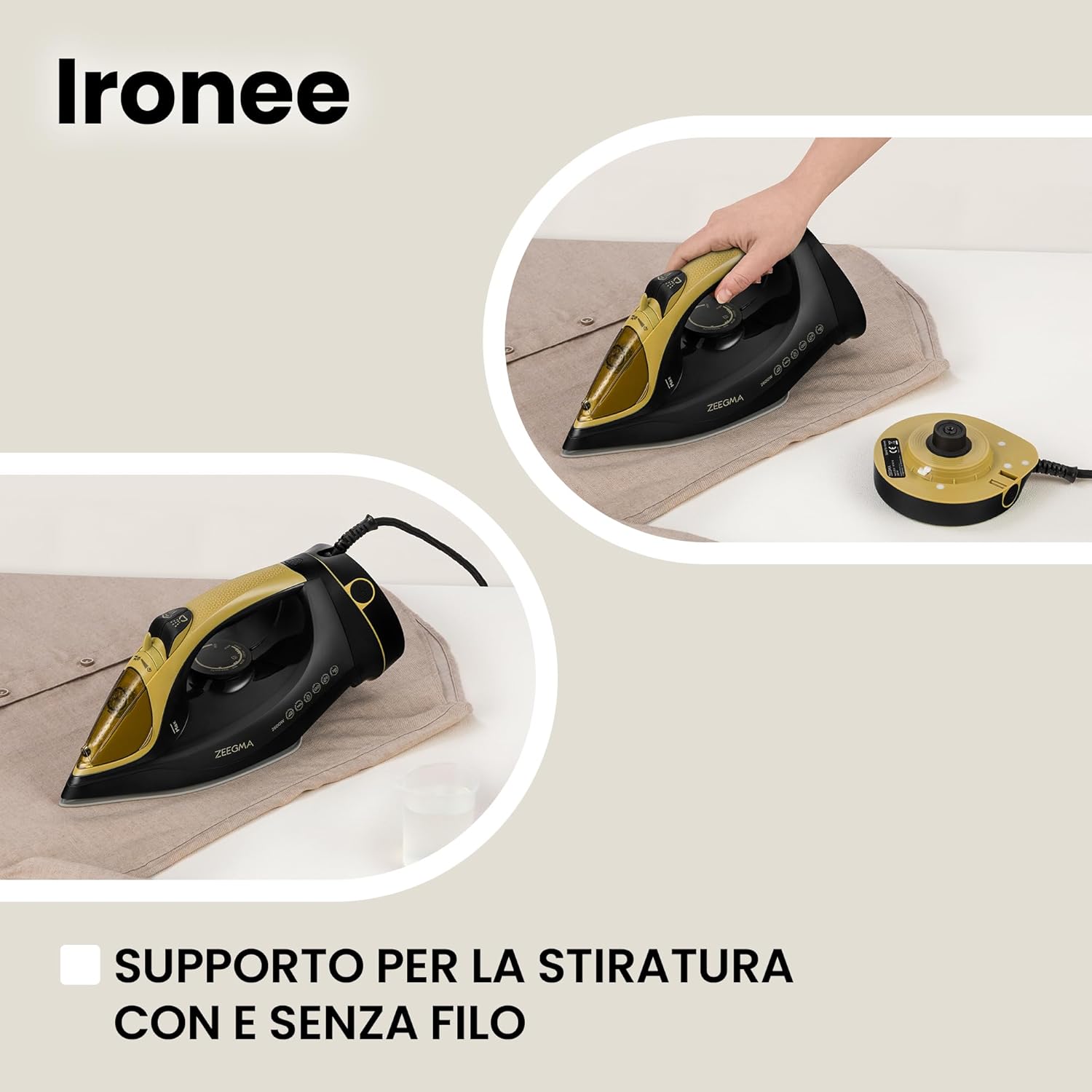 Zeegma IRONEE - Ferro da Stiro 2600W Senza Fili - immagine 4