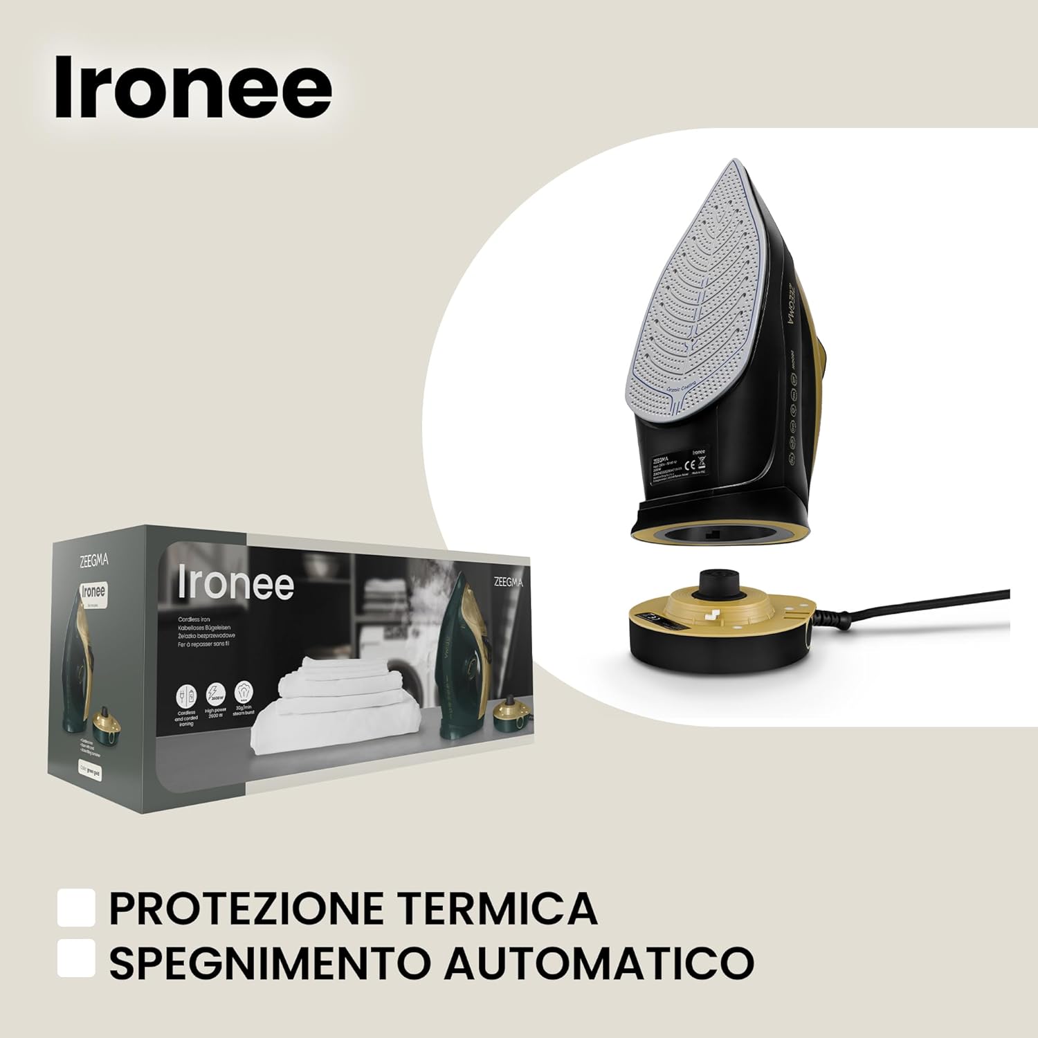 Zeegma IRONEE - Ferro da Stiro 2600W Senza Fili - immagine 8