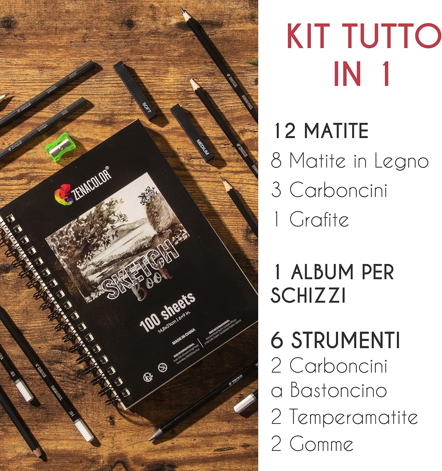 Kit Disegno per Artisti con 19 Accessori e Album - immagine 2