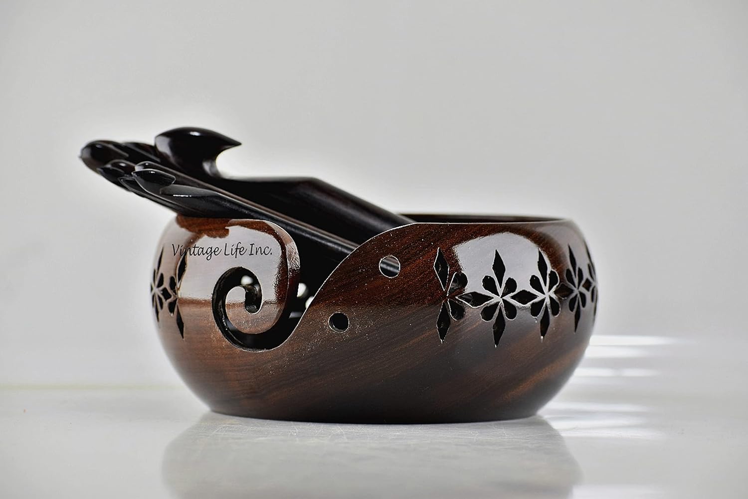 Set 15 Uncinetti in Legno con Ciotola Filato (3,5-25mm) - immagine 5