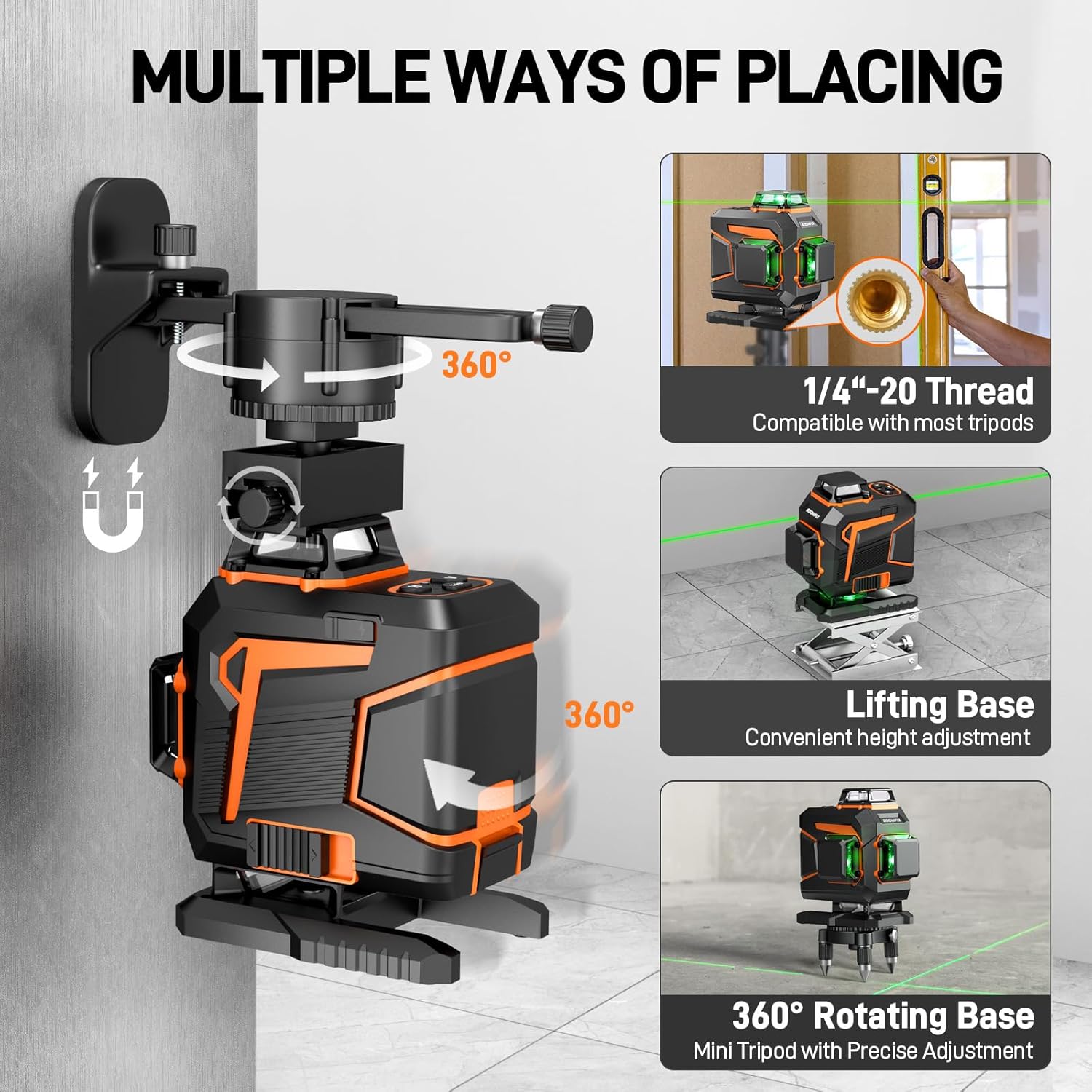 Gochifix - Livella Laser 4x360 16 Linee 4D Verde - immagine 5