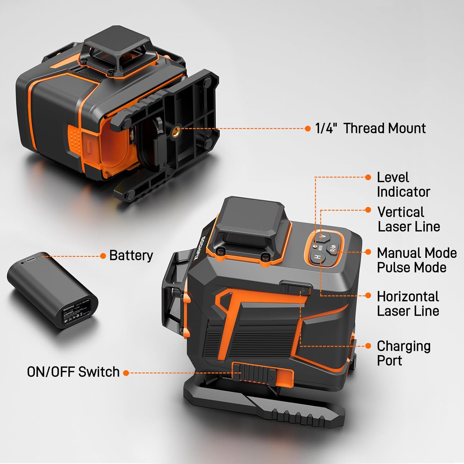 Gochifix - Livella Laser 4x360 16 Linee 4D Verde - immagine 8