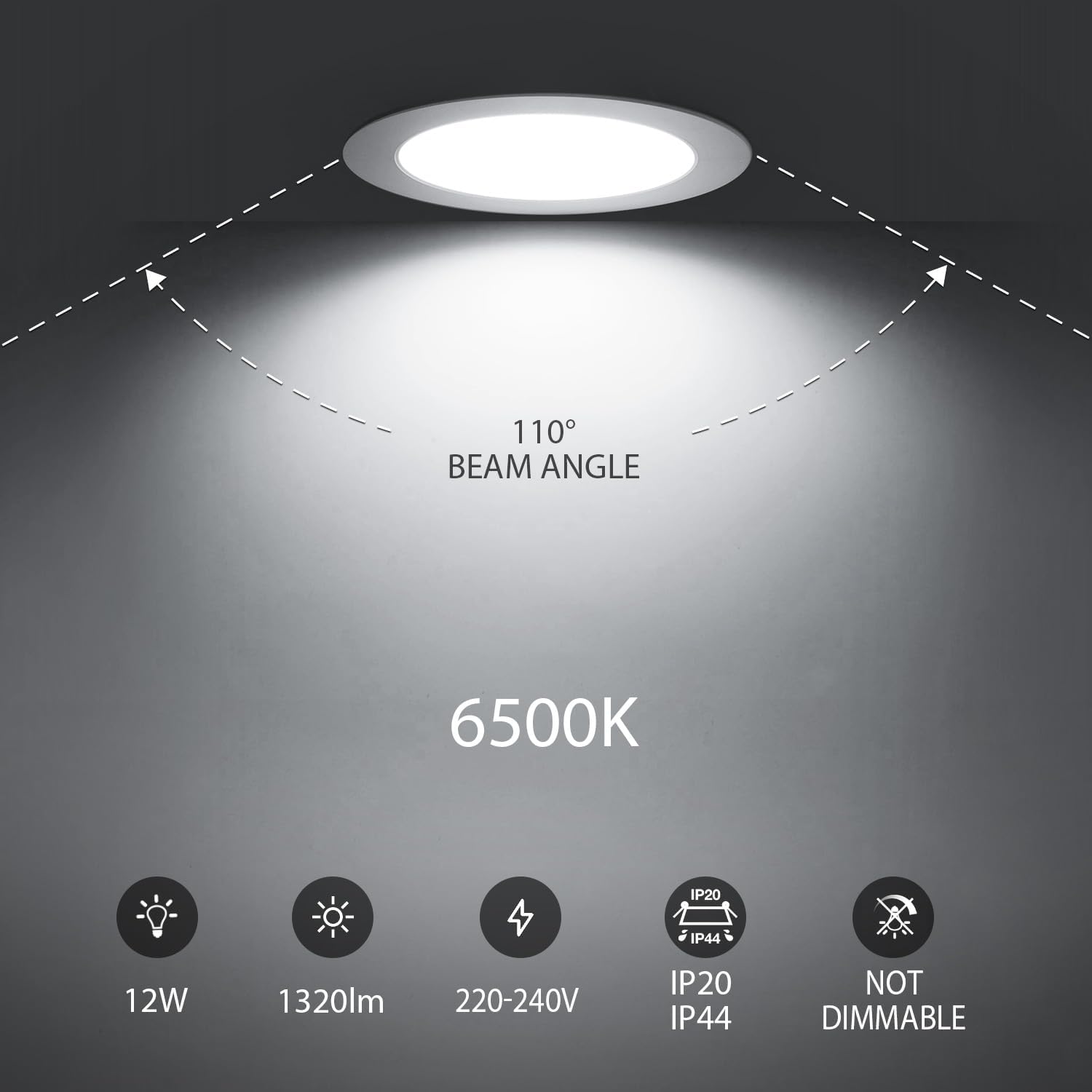 Lvwit Faretti LED da Incasso 12W 1320 Lumen (Set di 6) - immagine 2