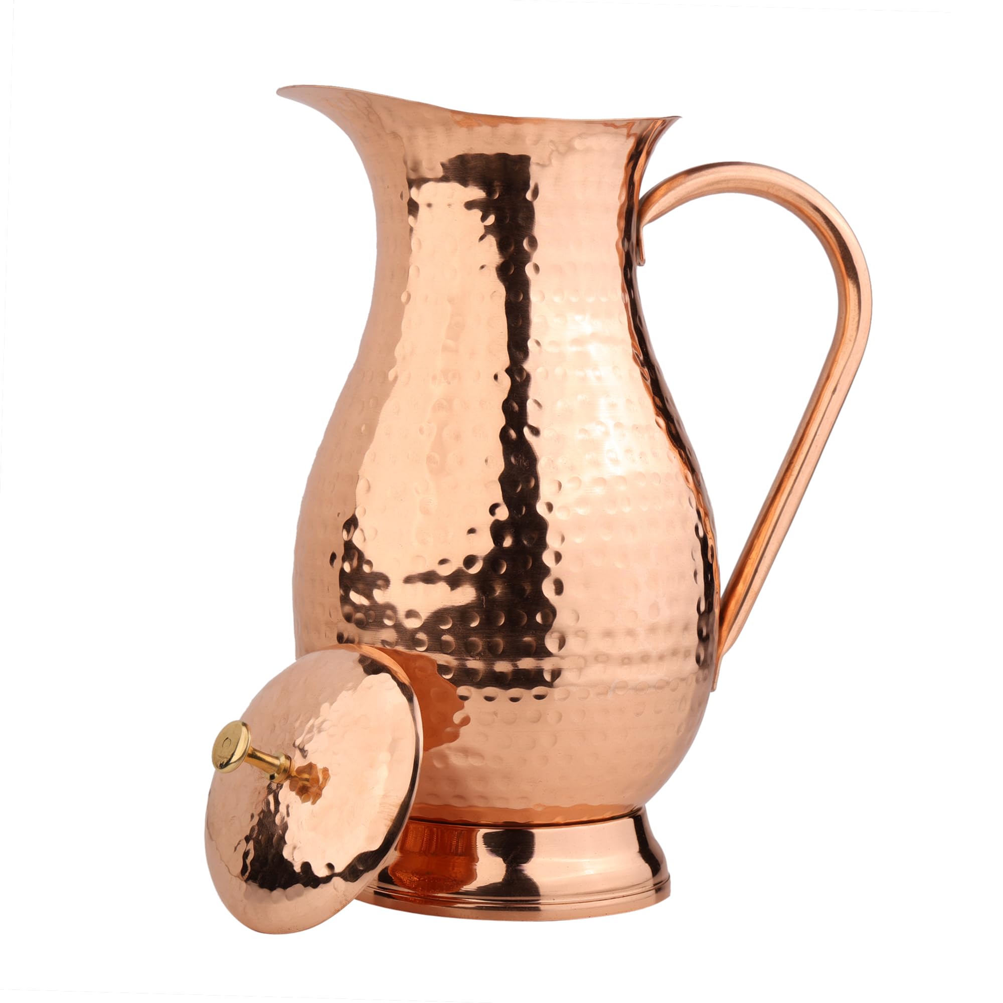 Brocca in Puro Rame Martellato con Coperchio 1800 ml