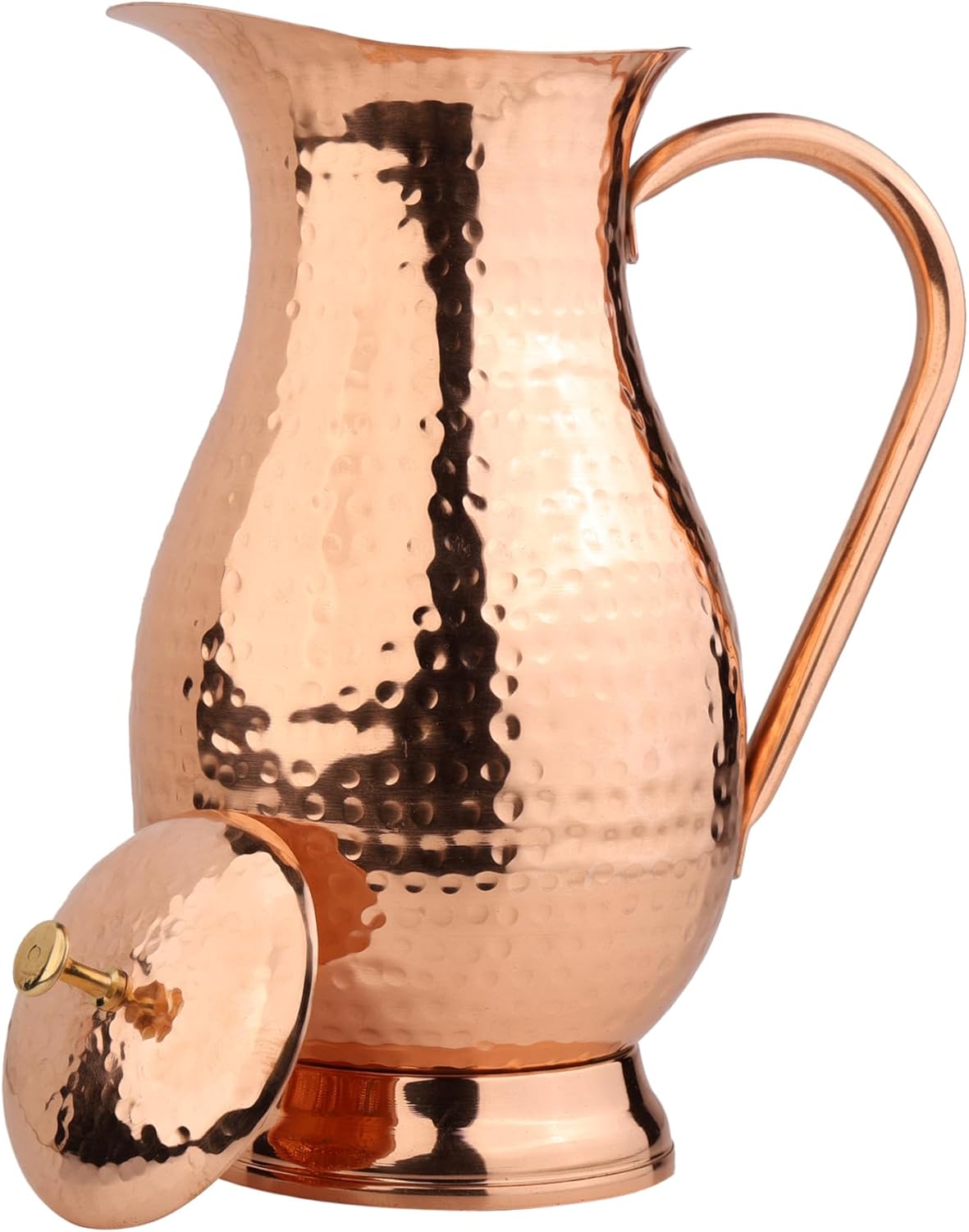 Brocca in Puro Rame Martellato con Coperchio 1800 ml - immagine 1