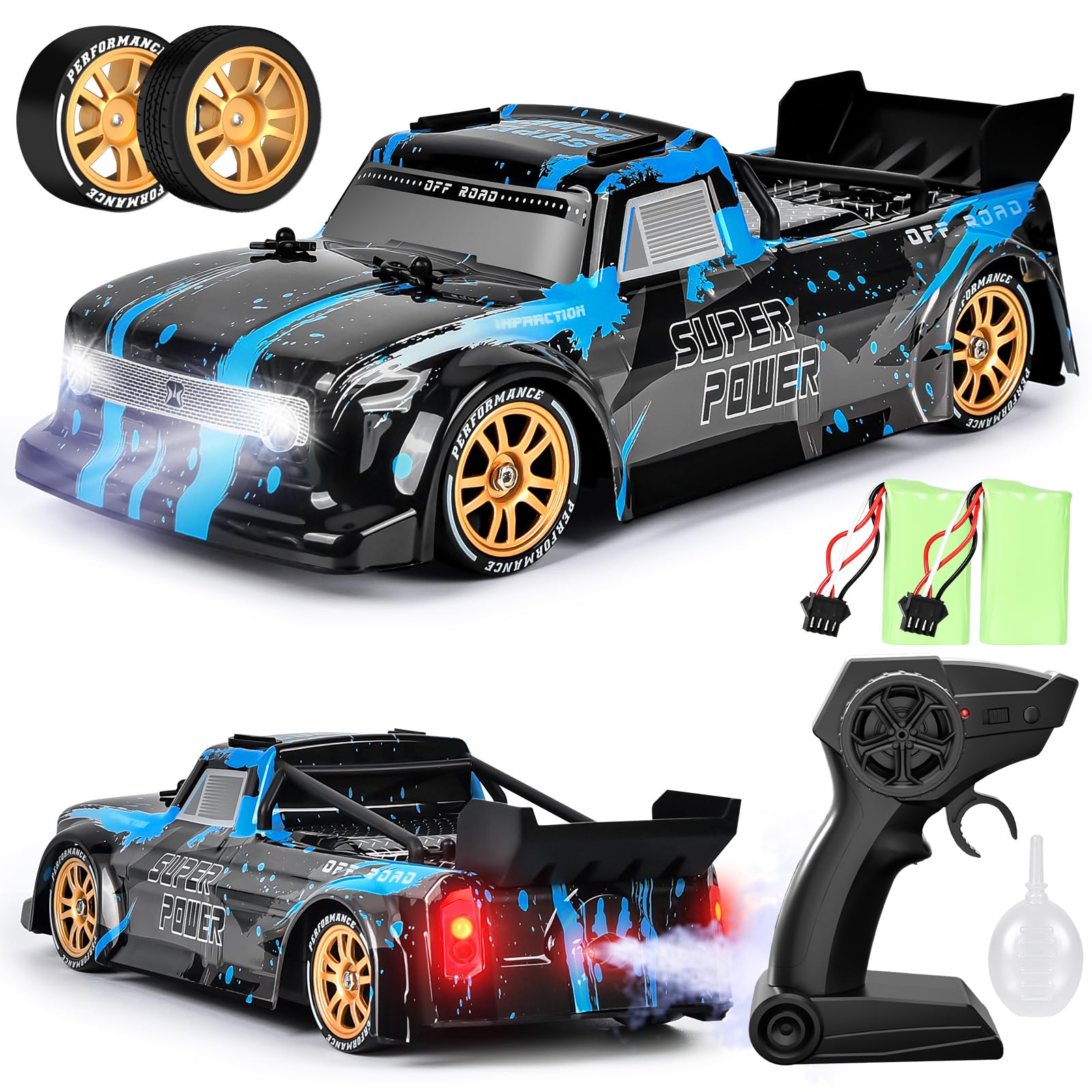 Joellfuner Macchina Telecomandata Drift 4WD 1:14, Blu