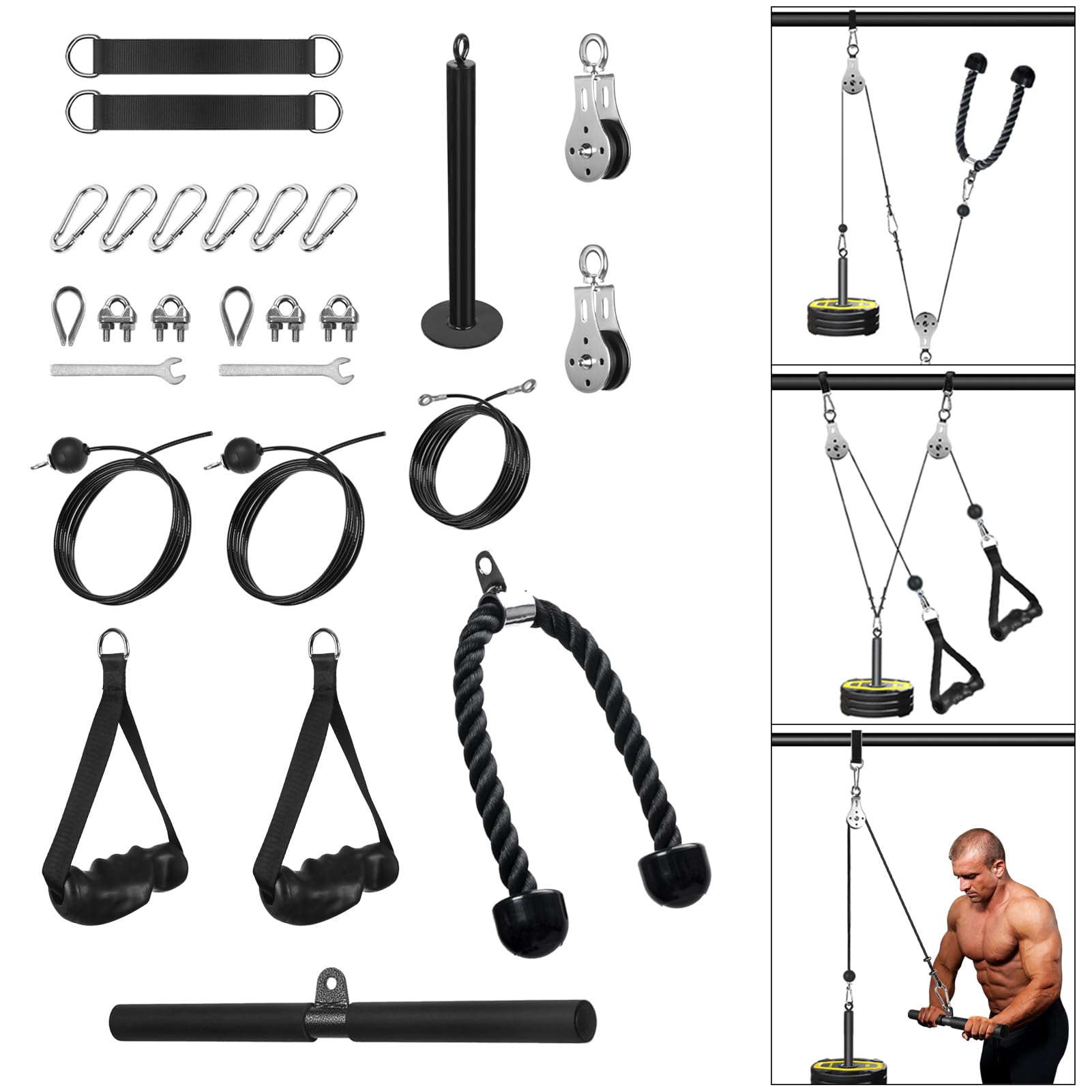 Puleggia Palestra LAT Machine con Doppio Cavo